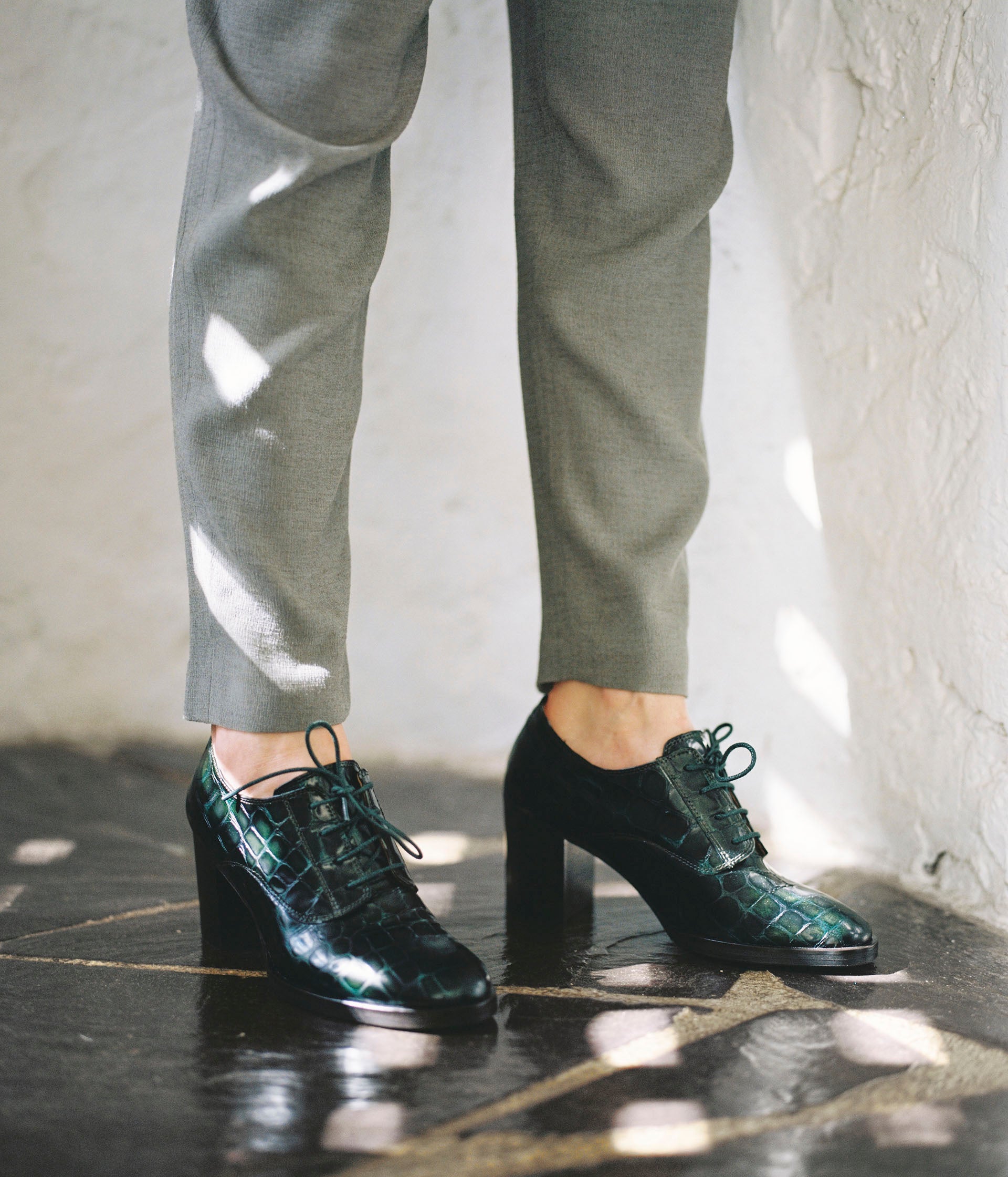 Derbies femme sale talon 5 cm