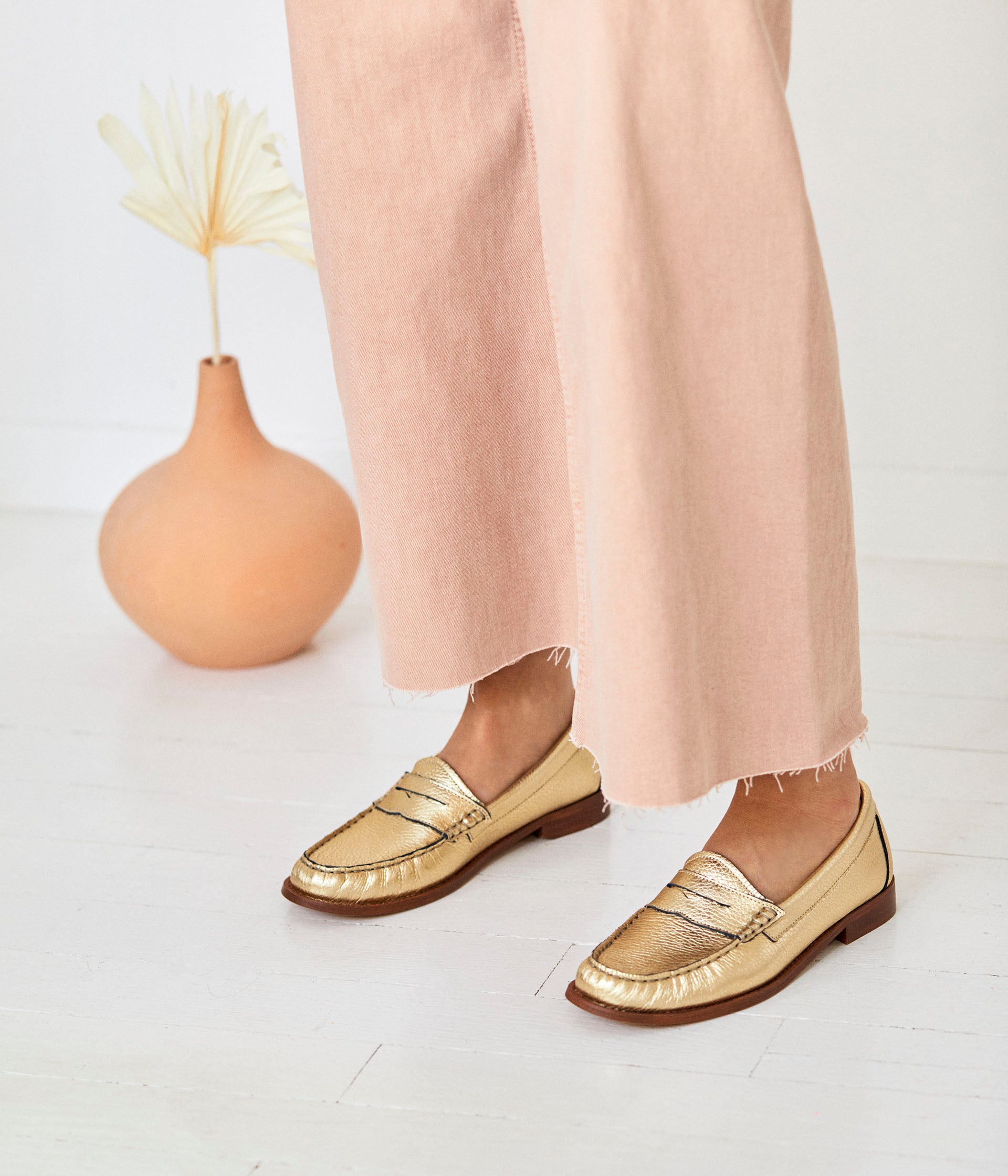 Mocassins dorés hot sale