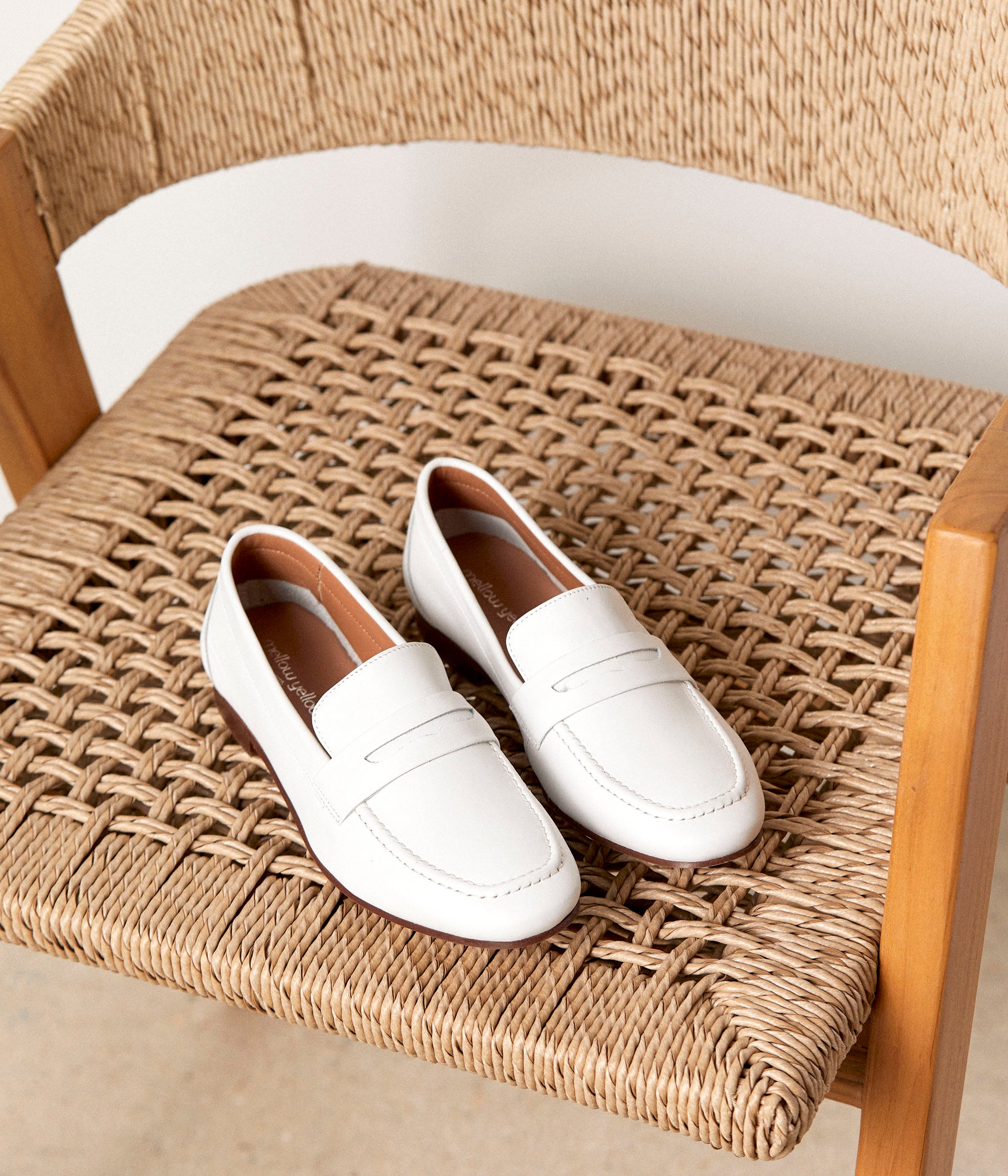 Mocassins blancs Judith Derbies Mocassins Femme Mellow Yellow