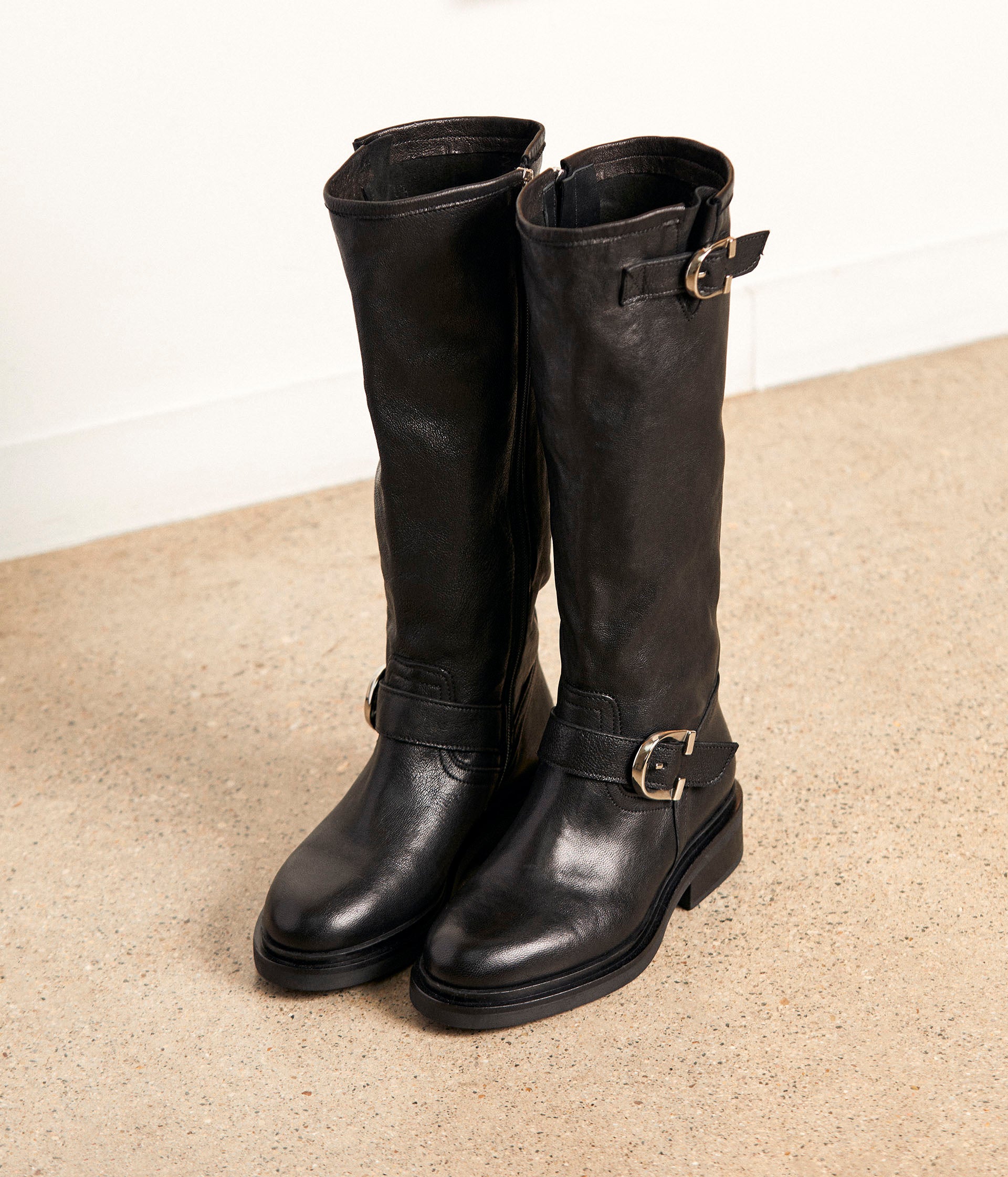 Bottes hiver cuir femme cheap