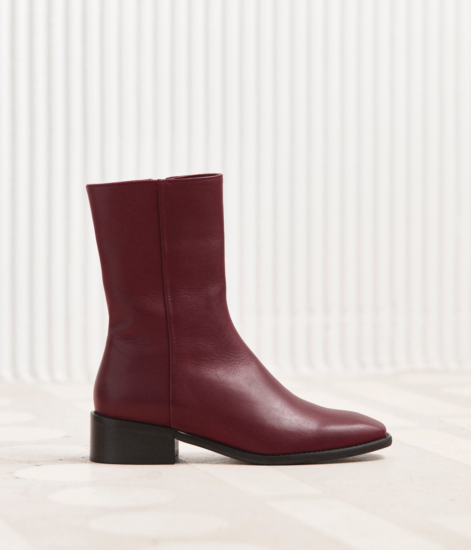 Bottines cuir bordeaux hot sale