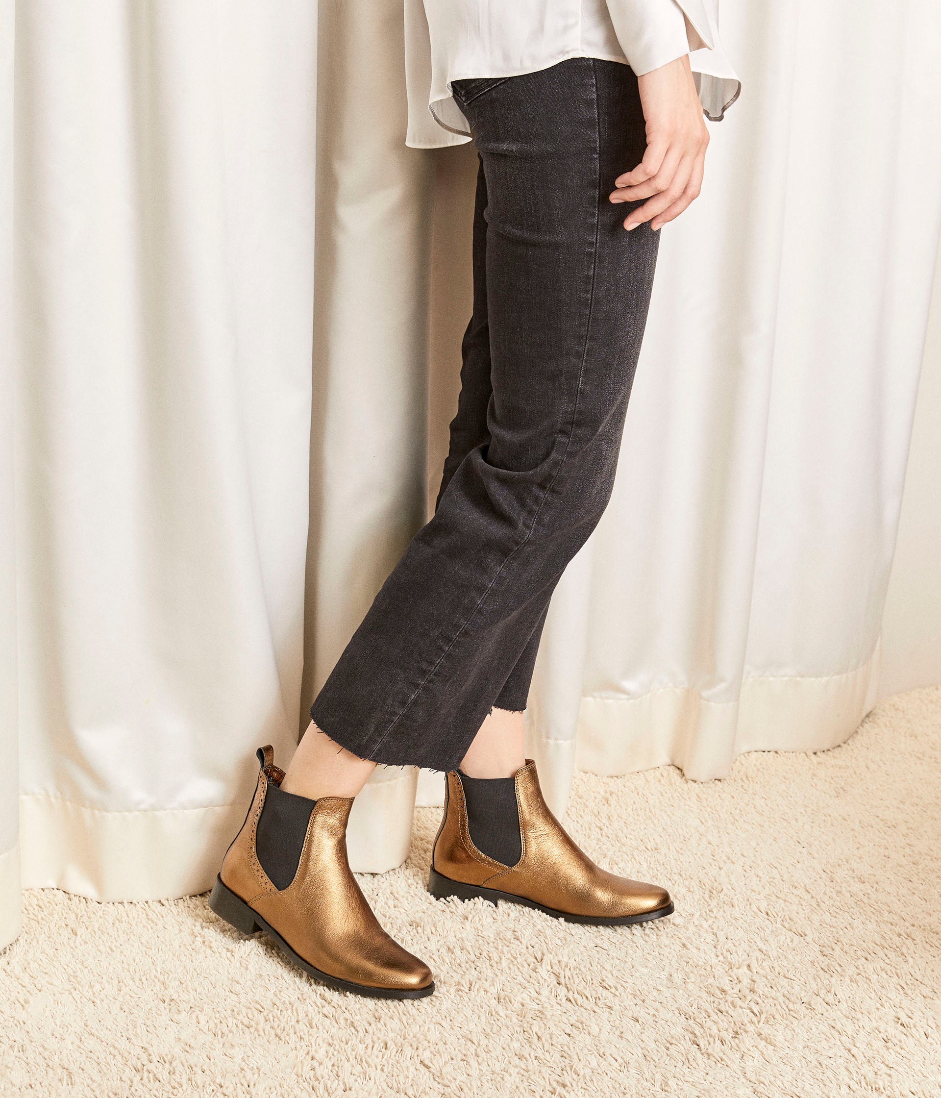 Bottines dorées on sale