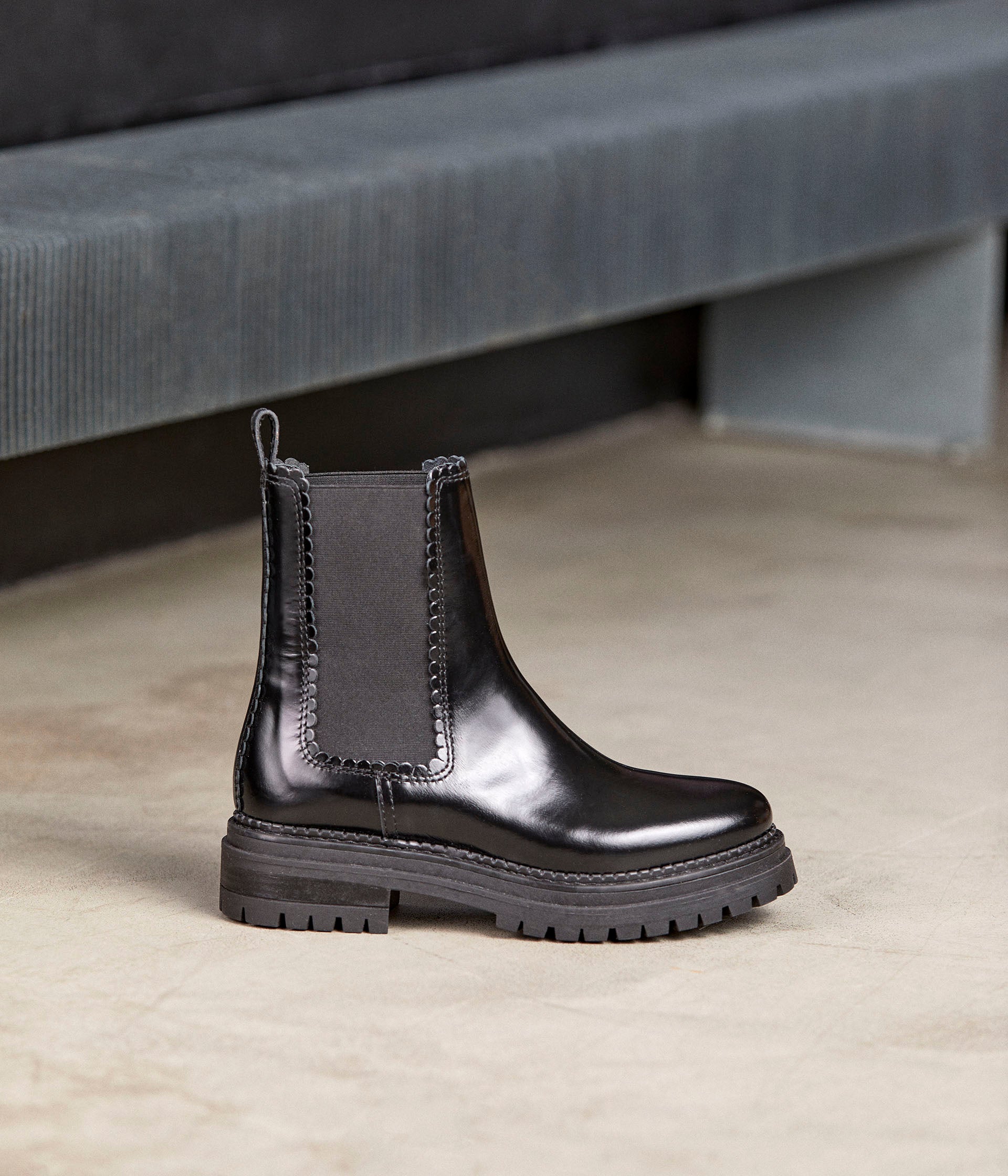Bottines noires cuir hot sale femme