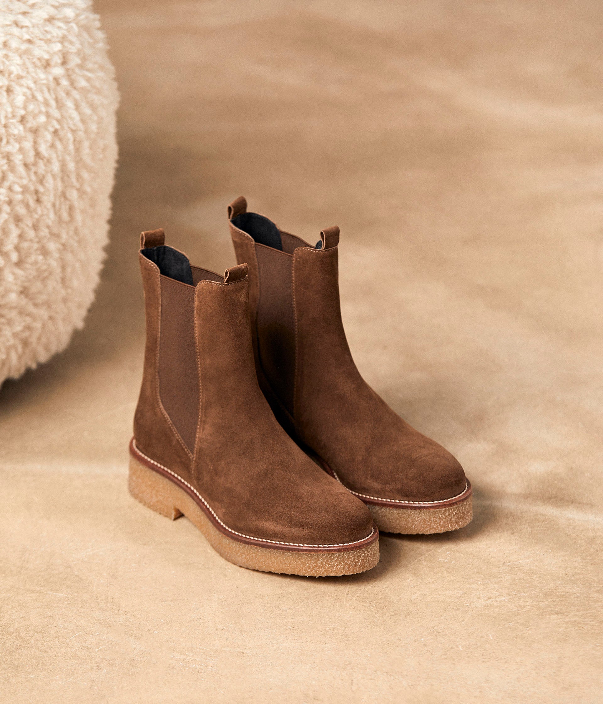 Bottine en daim marron femme clearance