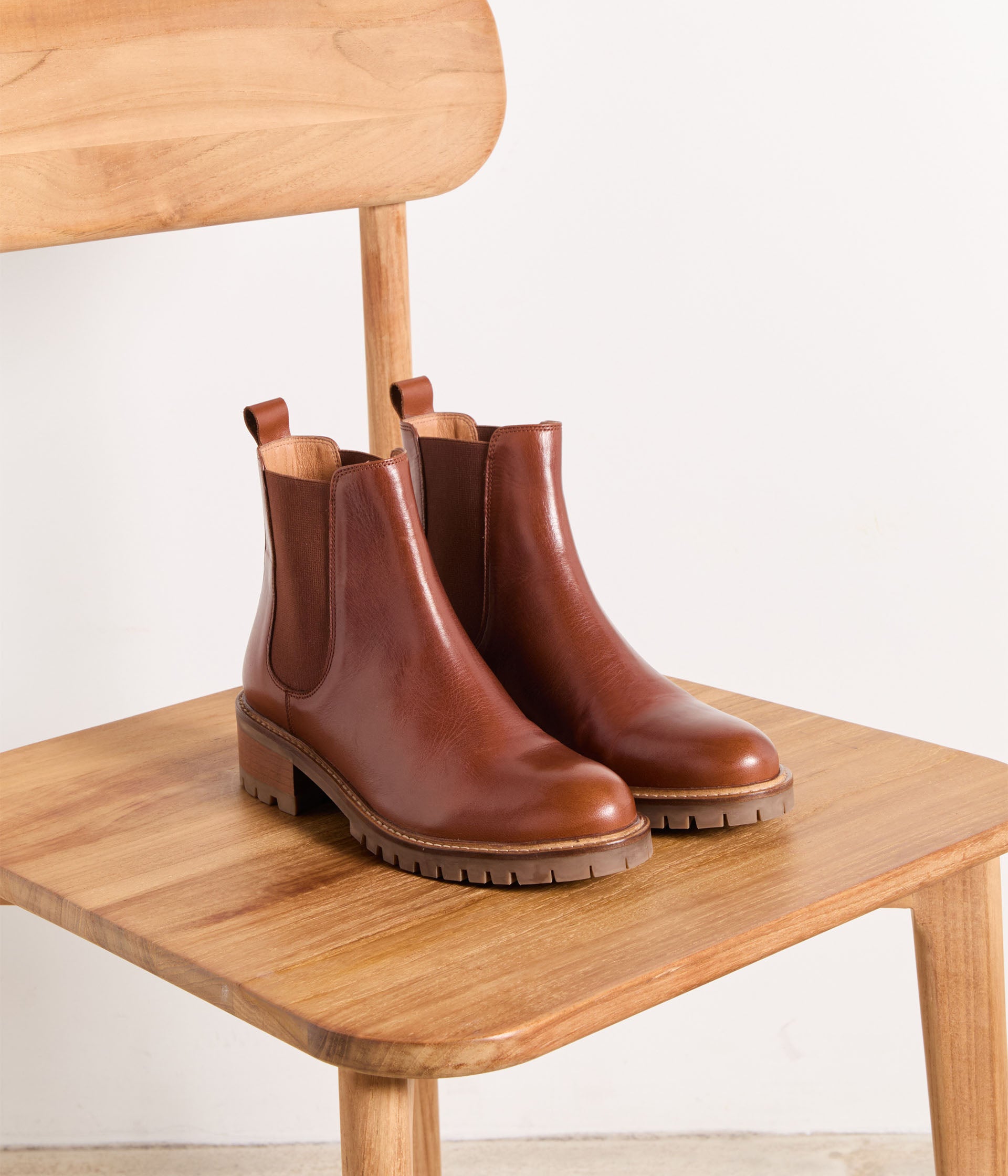 Chelsea boots cognac Adolie Boots Bottines Femme Mellow Yellow