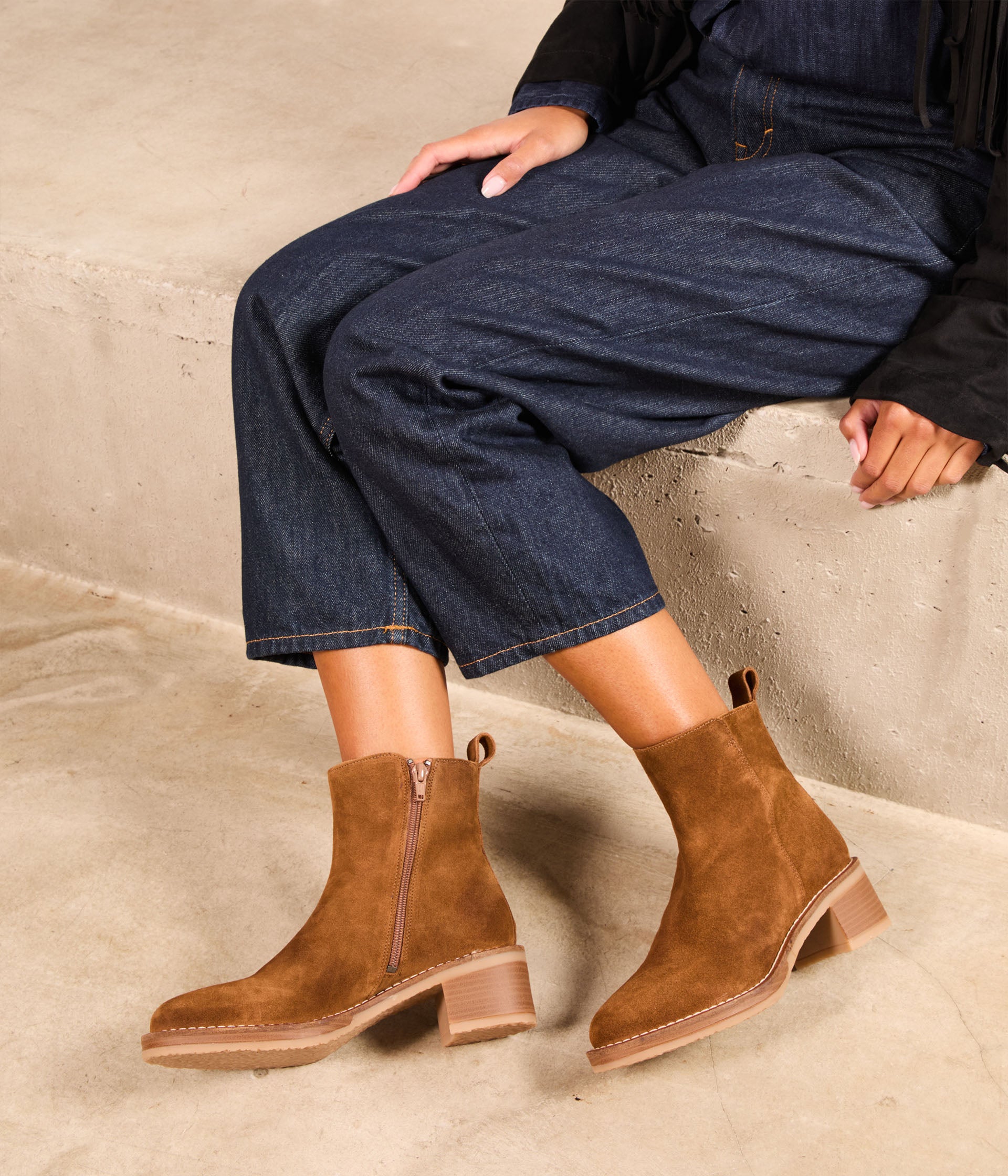 Boots camel velours Adelaide