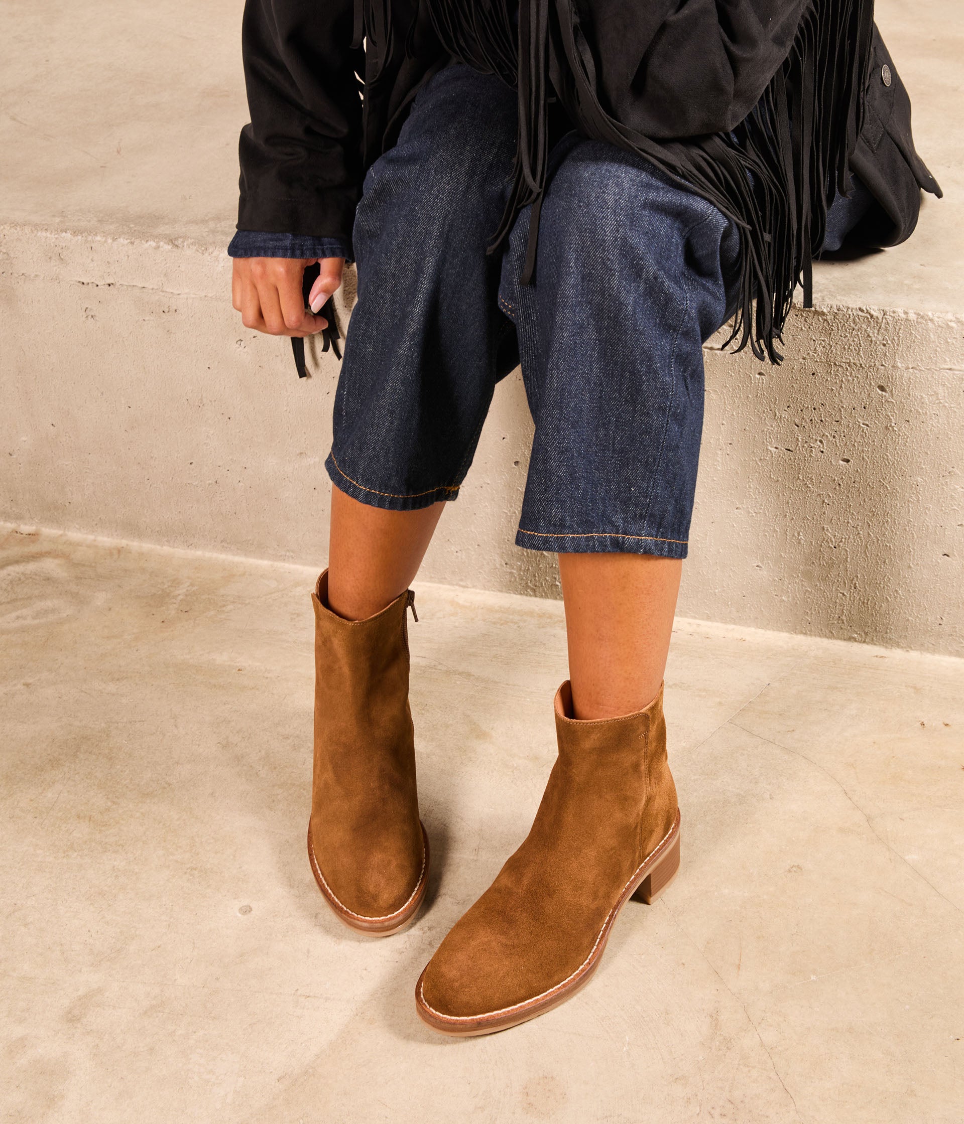 Boots camel velours Adelaide Boots Bottines Femme Mellow Yellow