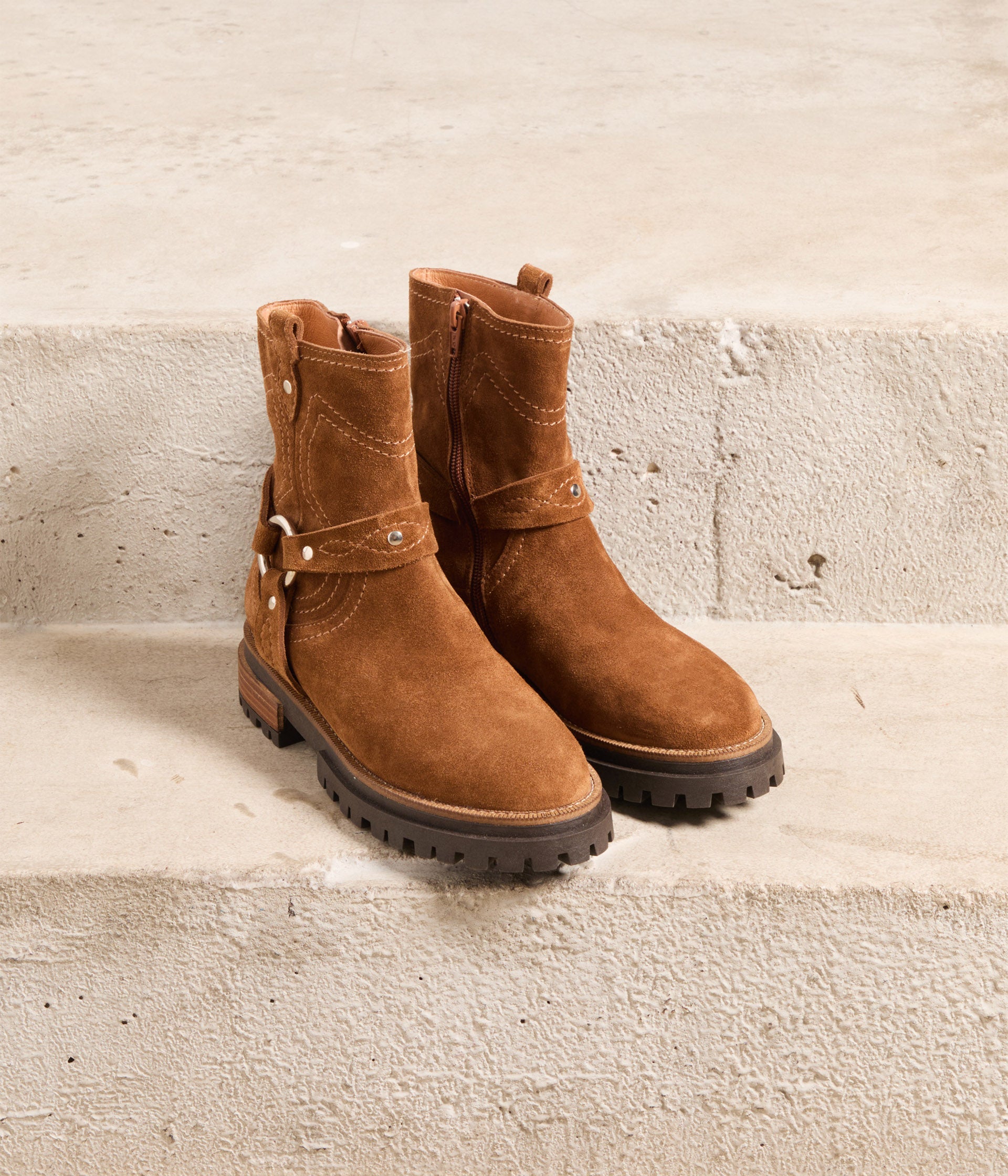 Boots velours camel Zia