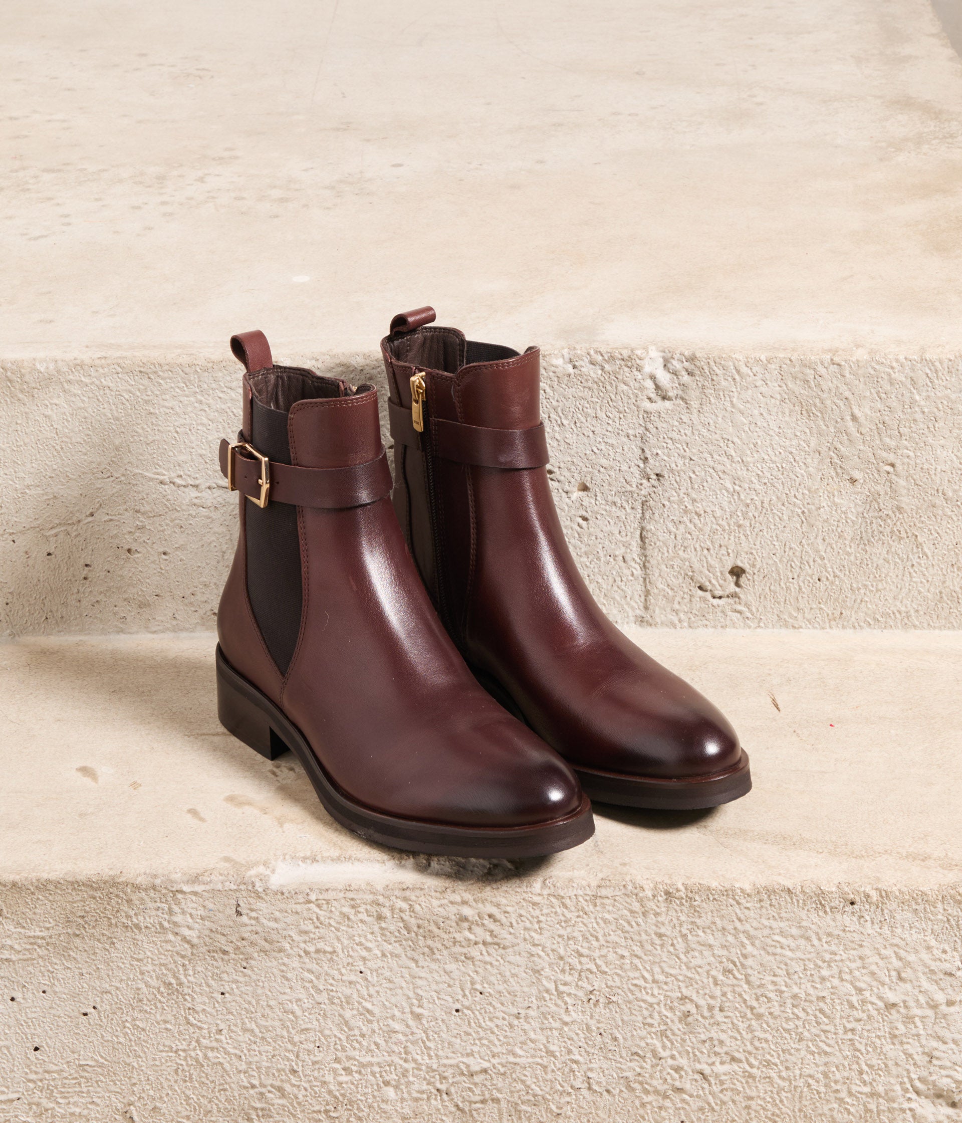 Boots cuir marron Charlotte