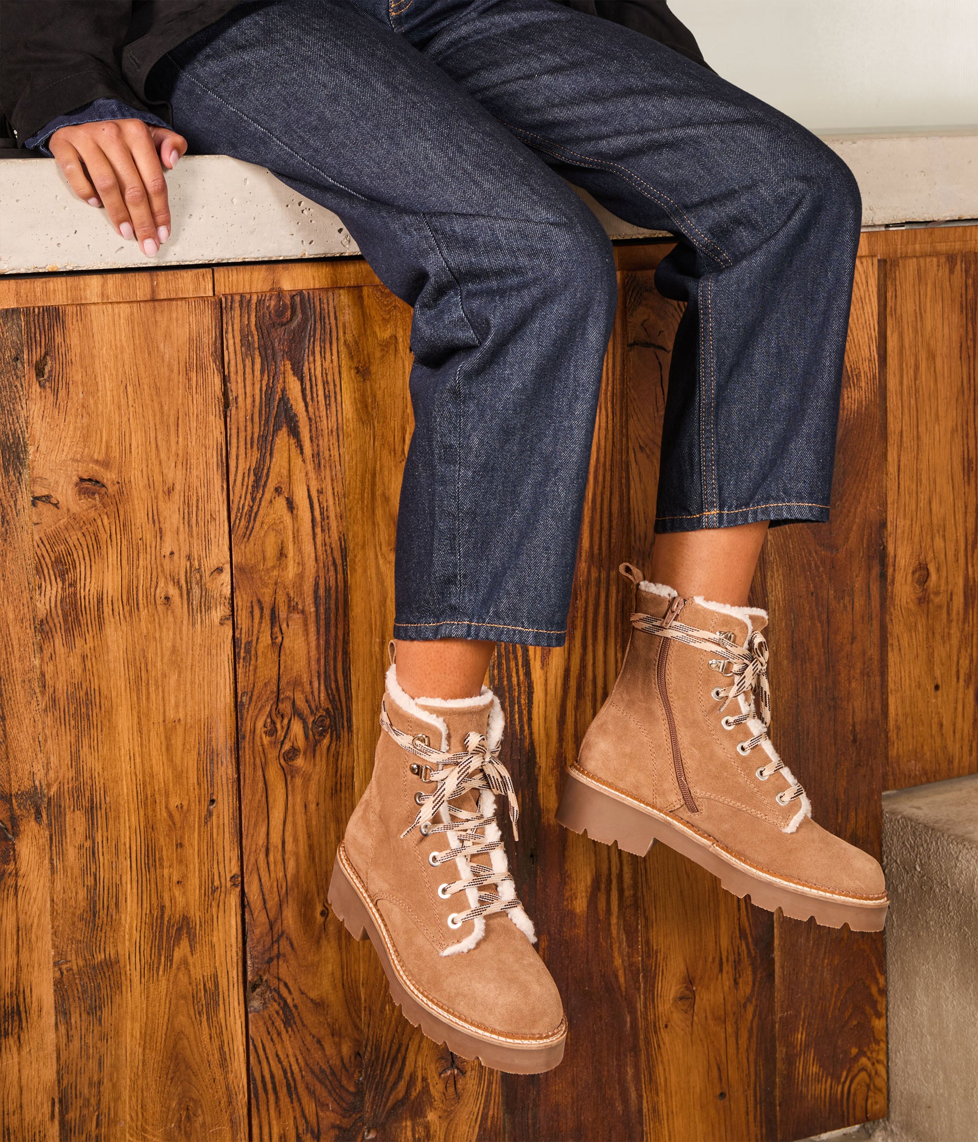 Boots velours beige Helmut