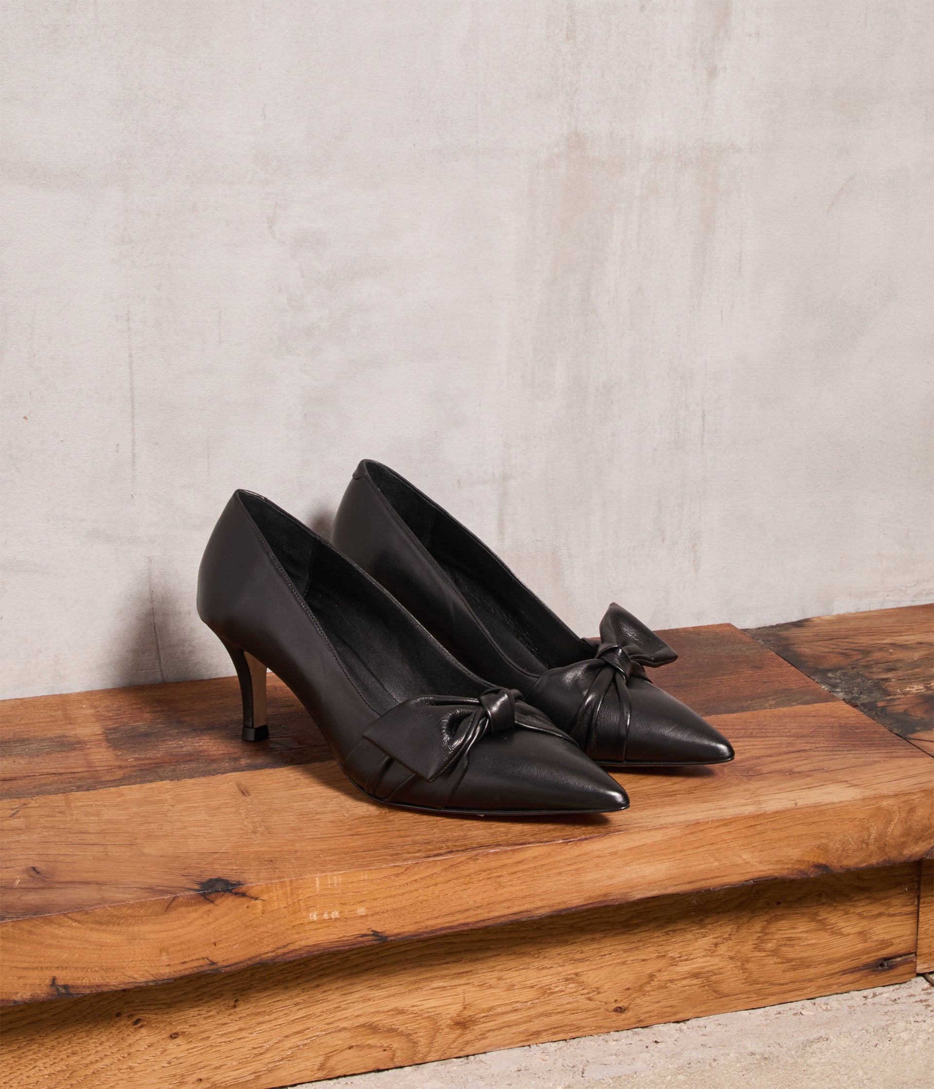 Escarpins cuir noir Yara Escarpins Femme Mellow Yellow
