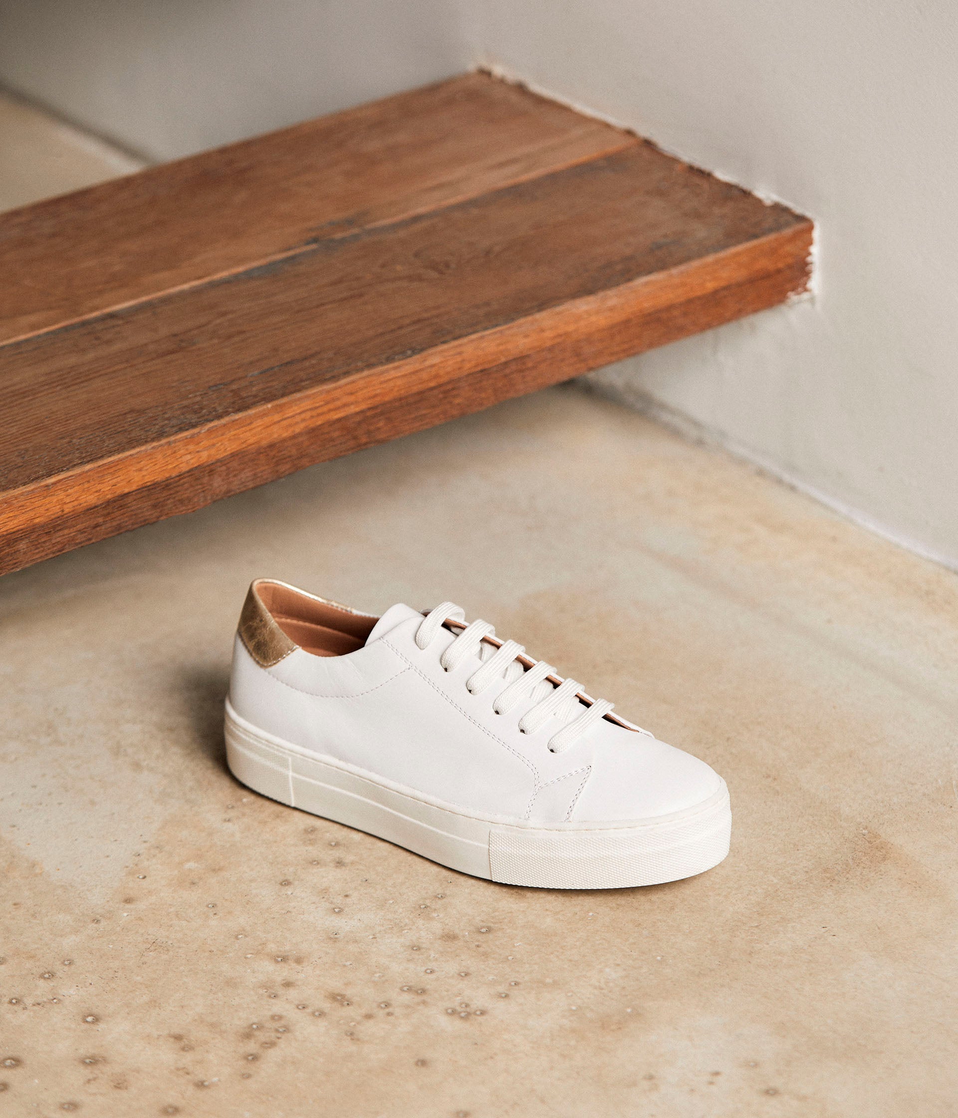 Basket cuir blanche deals