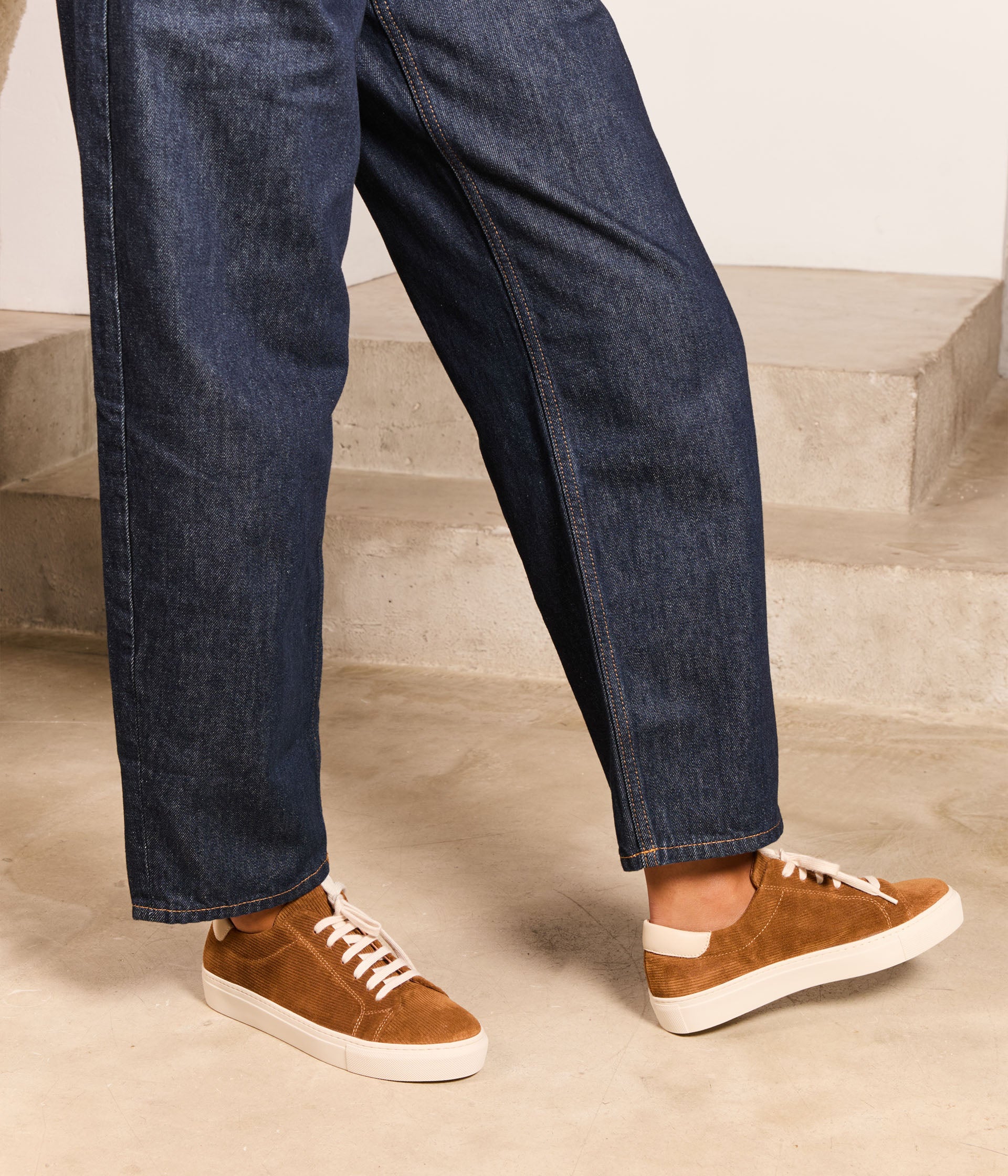 Baskets velours cognac Suzette