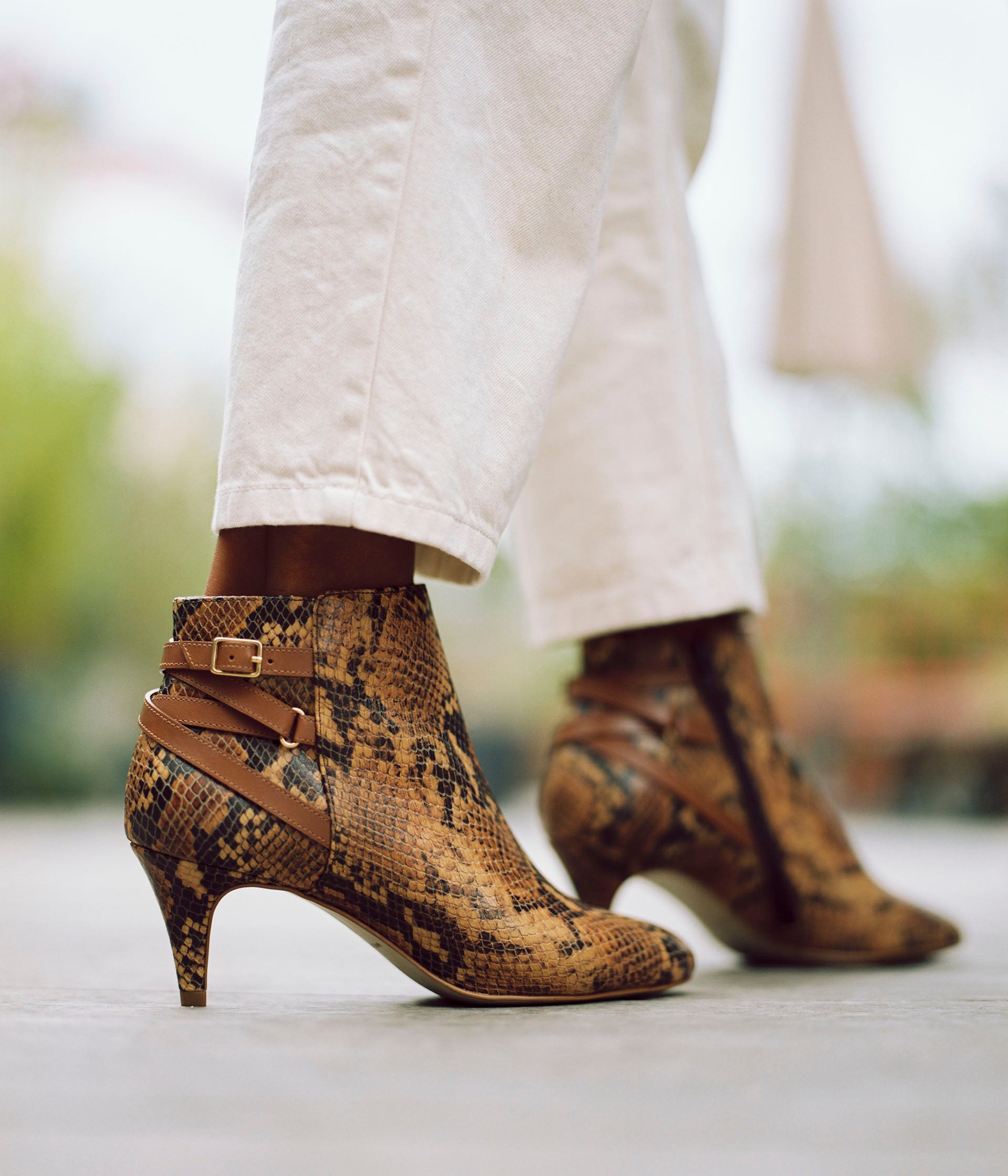 Bottines sales femme python