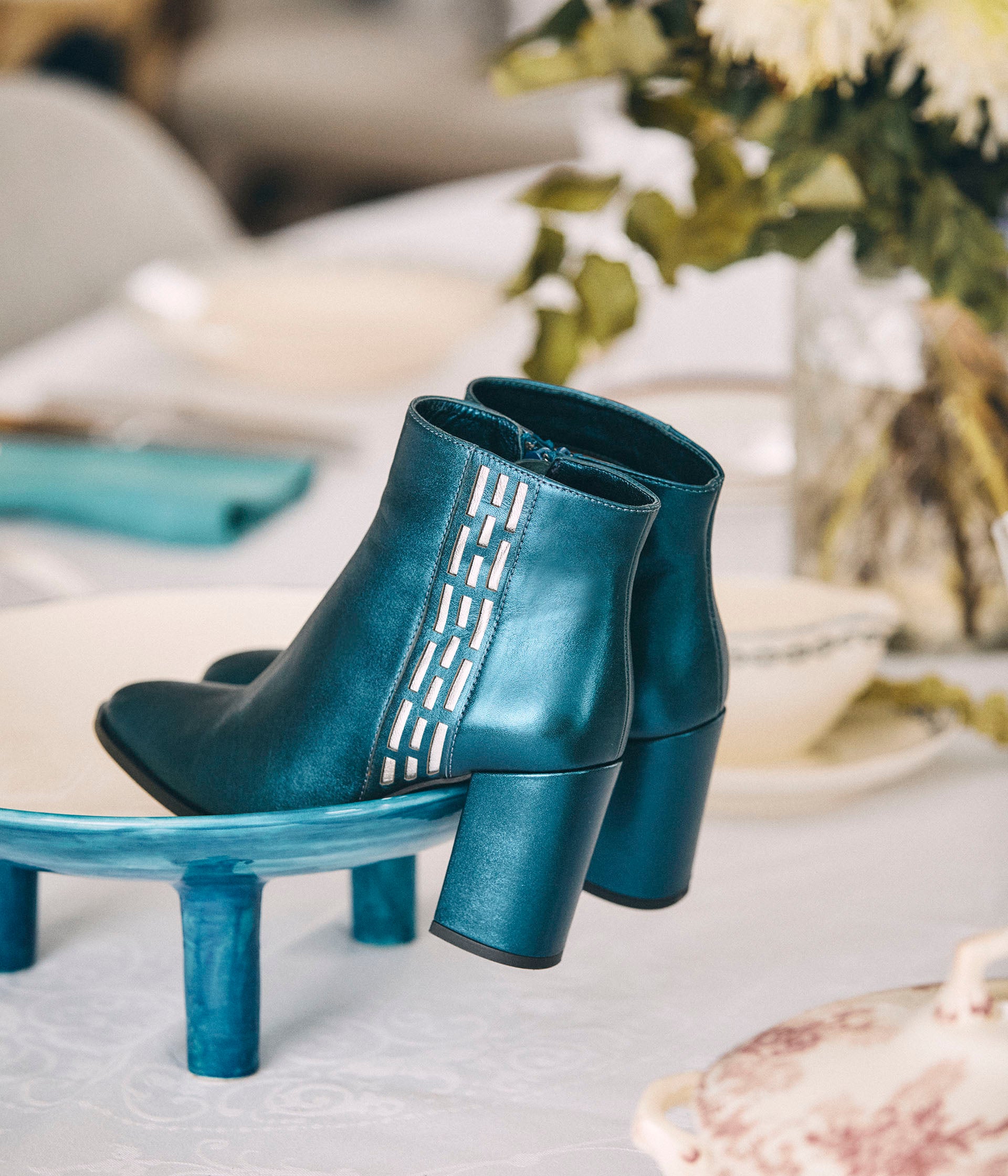 Bottines femme métallisées store