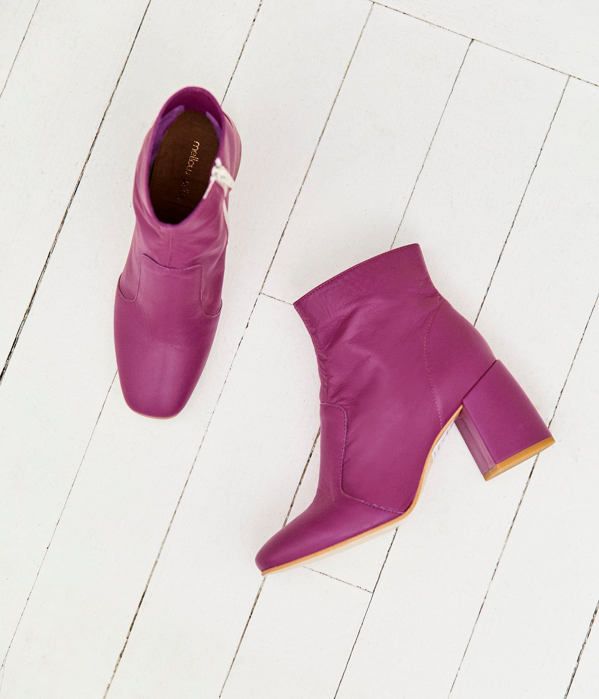 Bottines violettes Lila Boots Bottines Femme Mellow Yellow