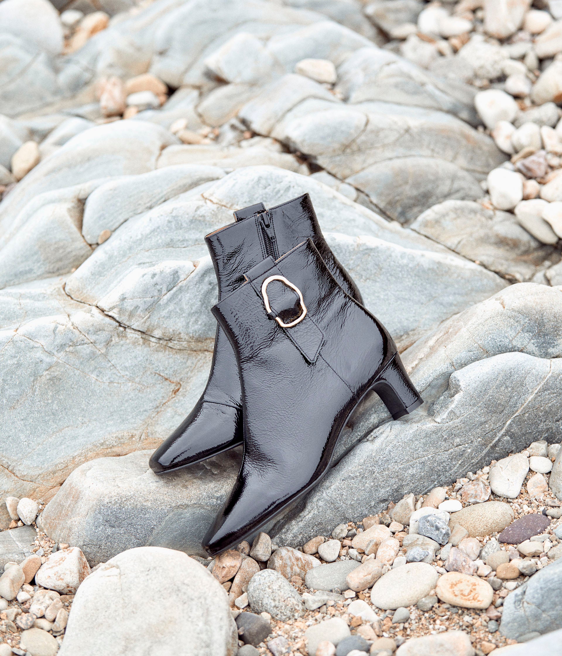 Bottines en cuir froiss Bonnie