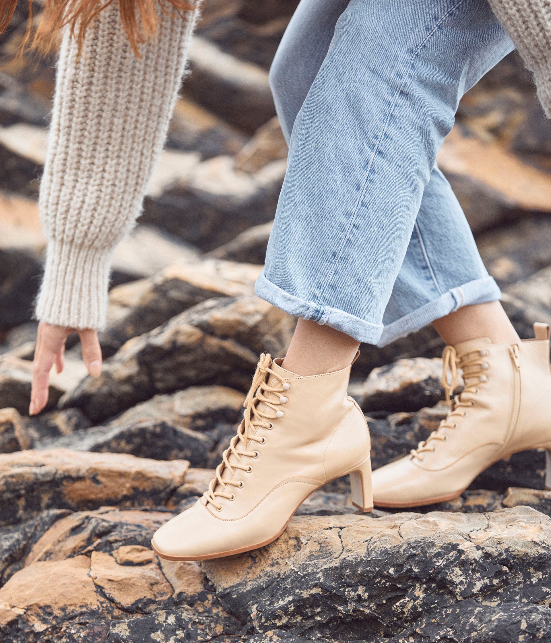 Bottines beiges outlet