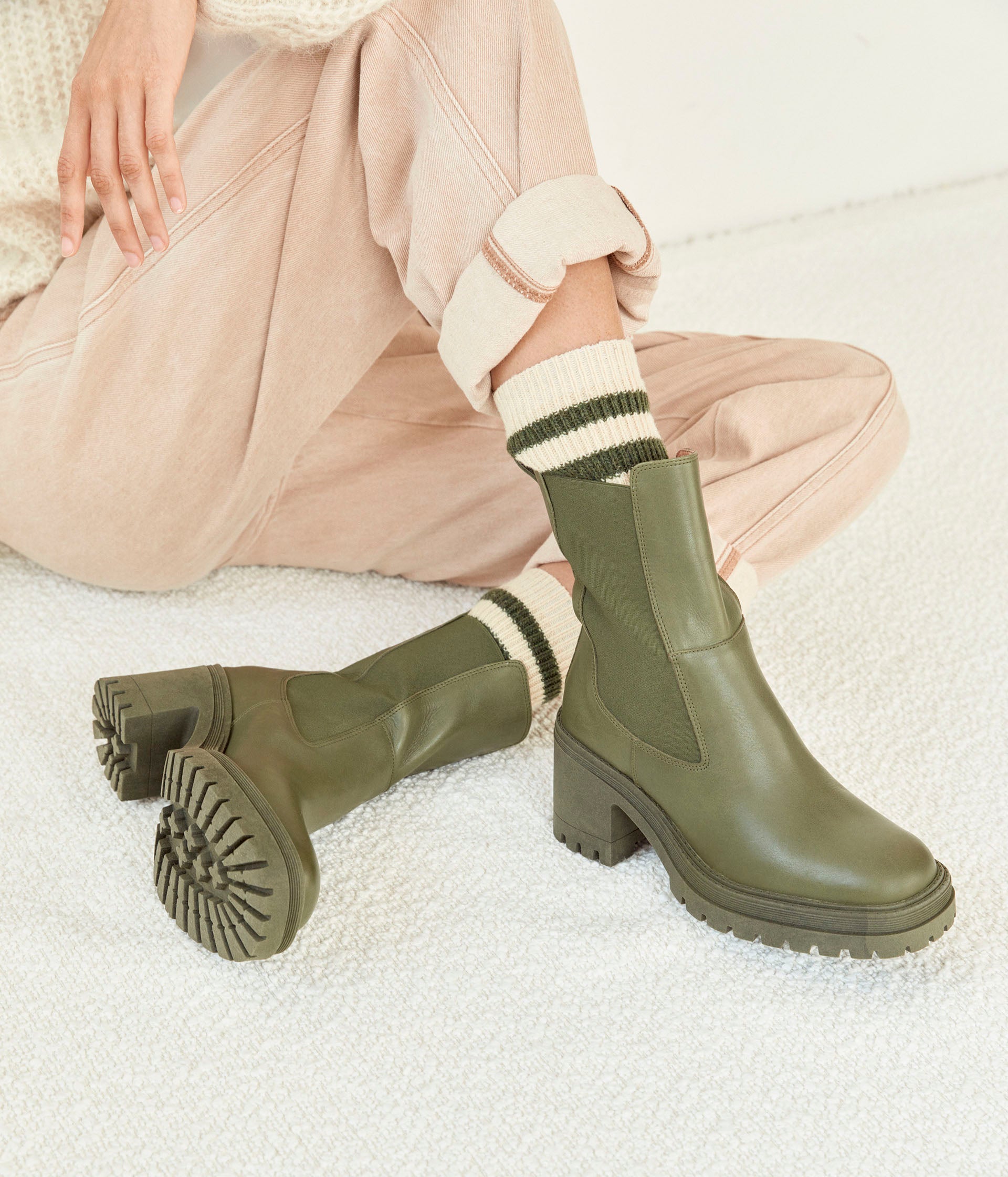 Boots kaki Alix Boots Bottines Femme Mellow Yellow