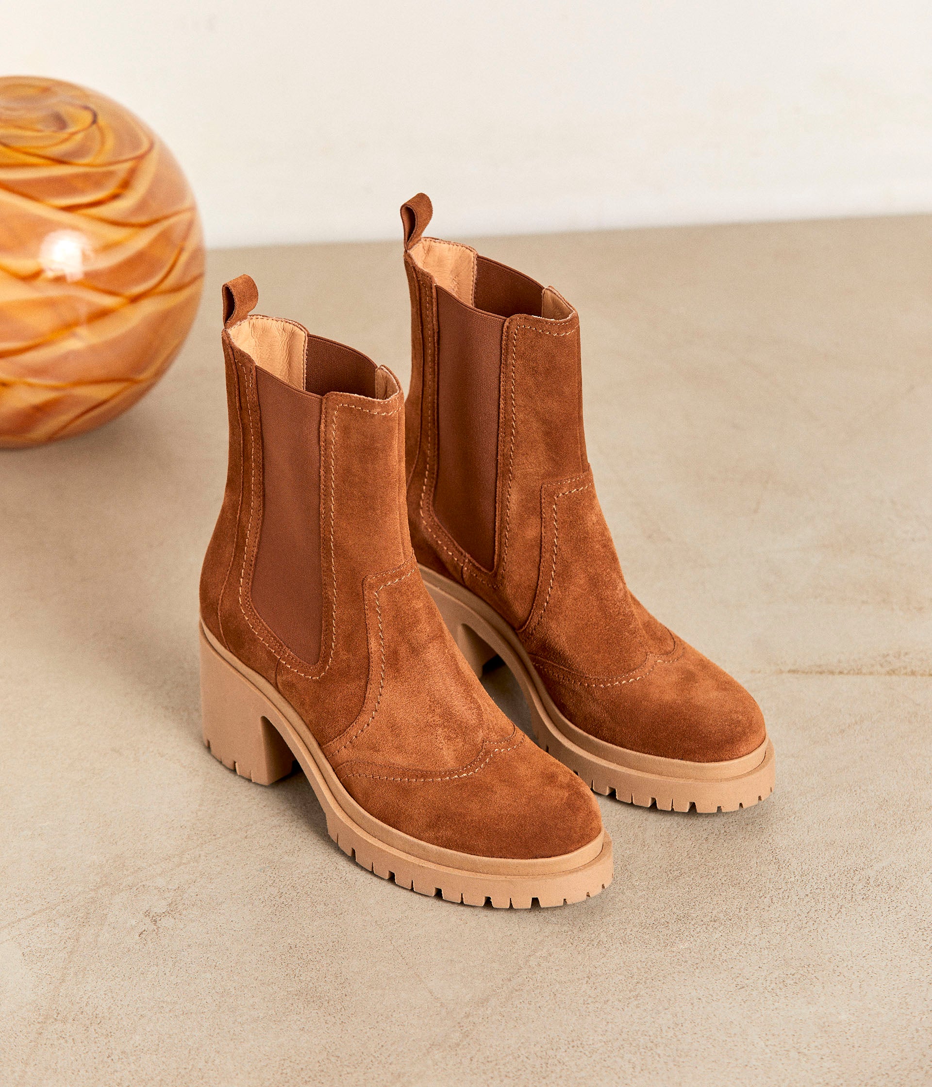 Bottes daim marron femme hot sale