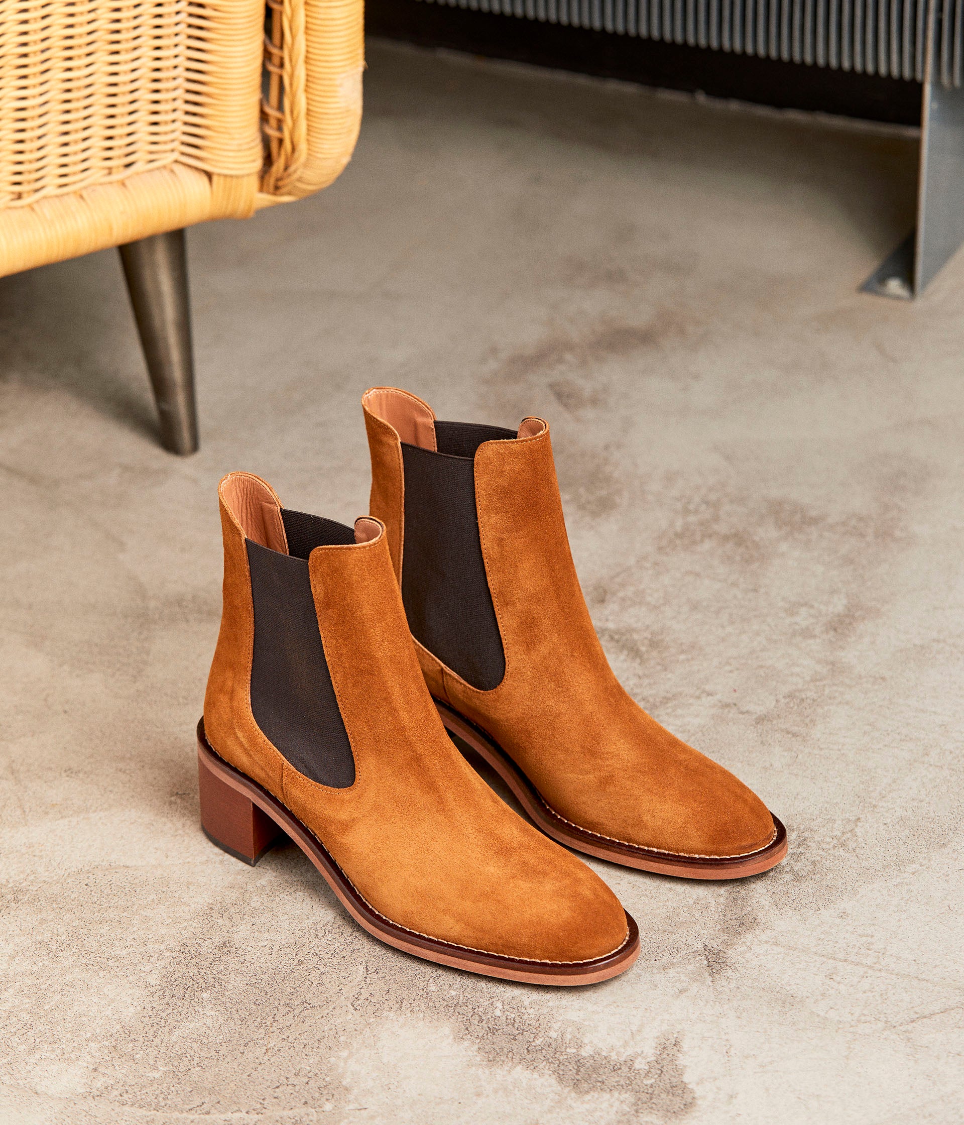 Bottines croute de cuir femme hotsell