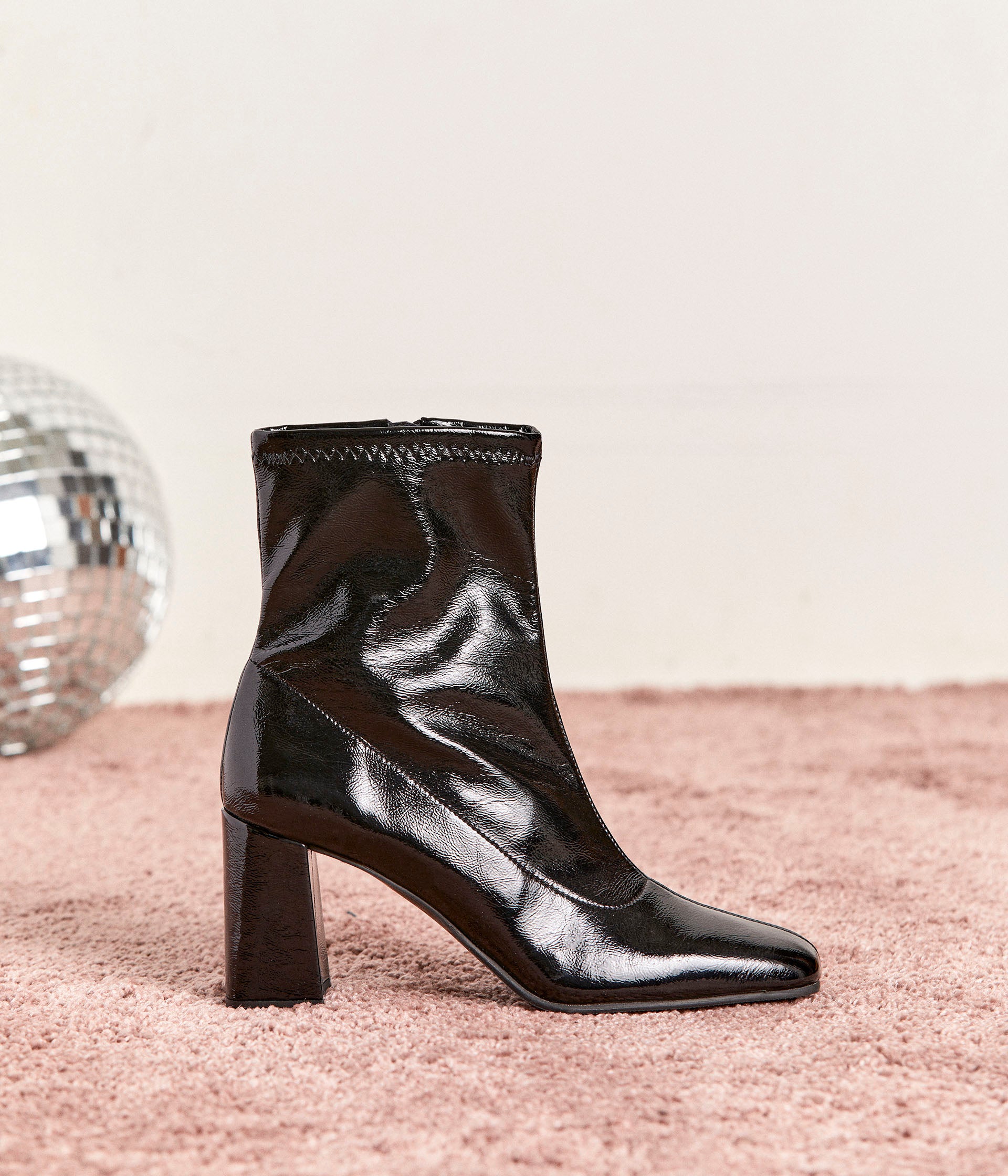 Boots cuir verni Rosalyne Boots Bottines Femme Mellow Yellow