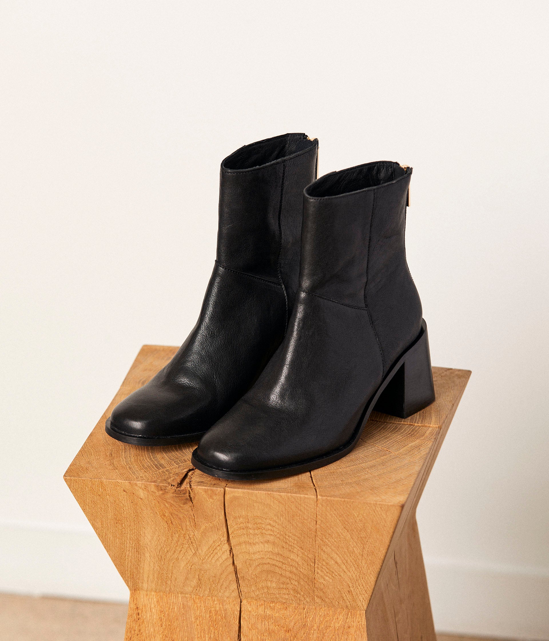 Boots cuir noir on sale