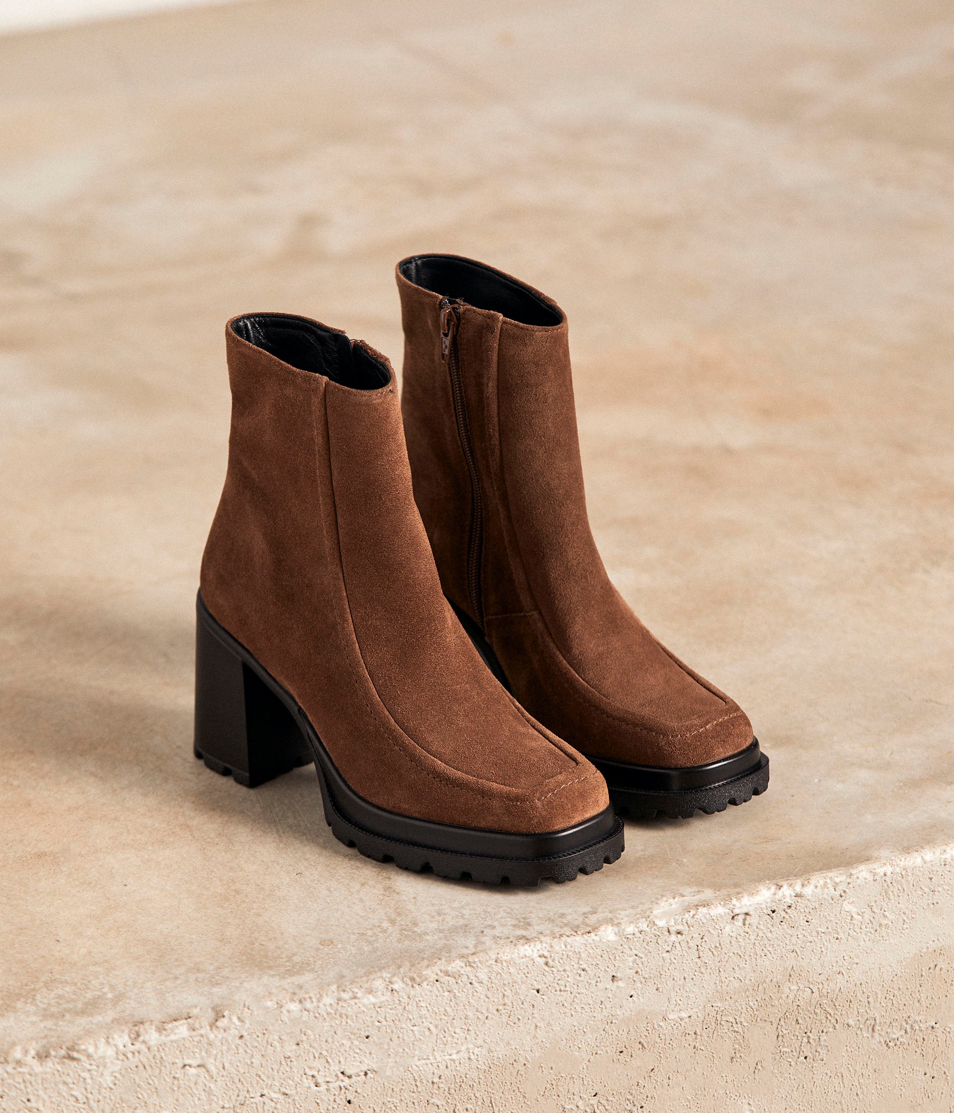 Boots cuir velours Arletty