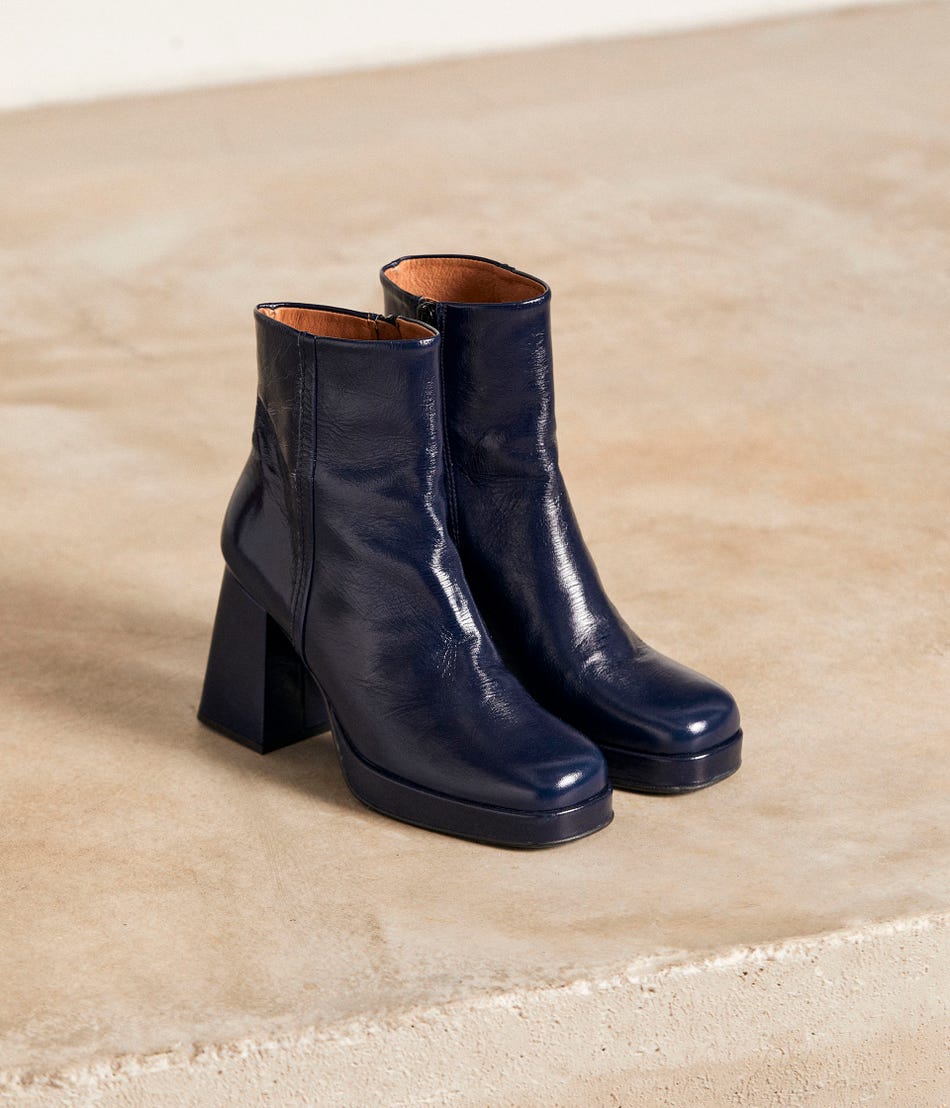 Boots bleues plateforme Athenais BLEU pour Femme MELLOW YELLOW