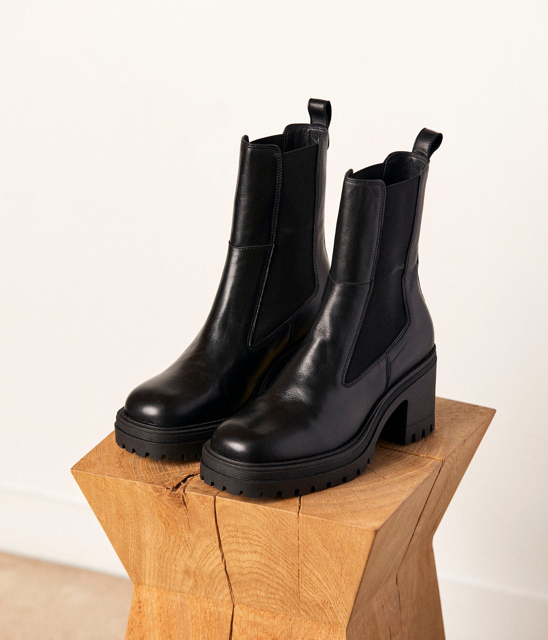 Bottines femme noir cuir hot sale talon