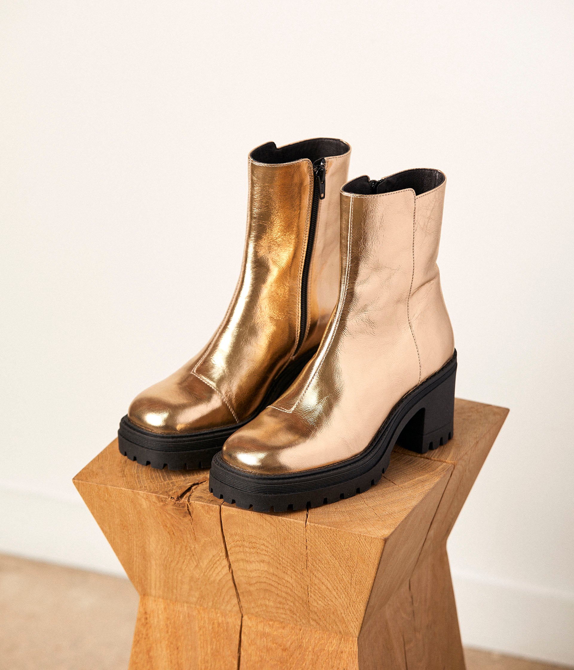 Boots dor es crant es Alexie Boots Bottines Femme Mellow Yellow