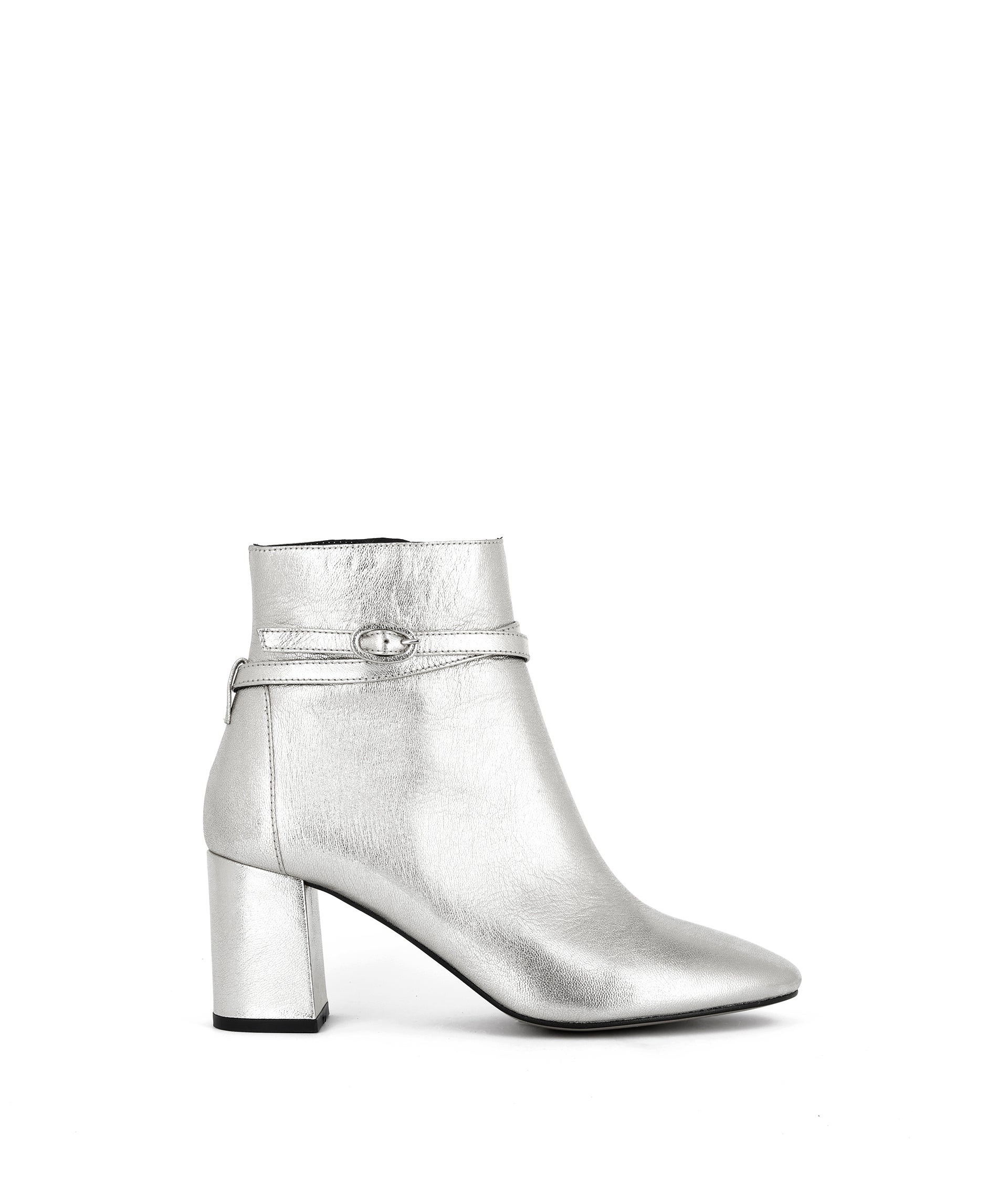 Bottines noires talon argent store