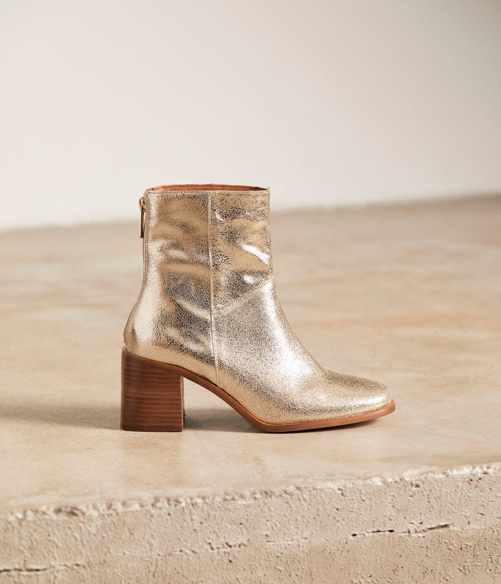 Boots cuir dore Anyse Boots Bottines Femme Mellow Yellow