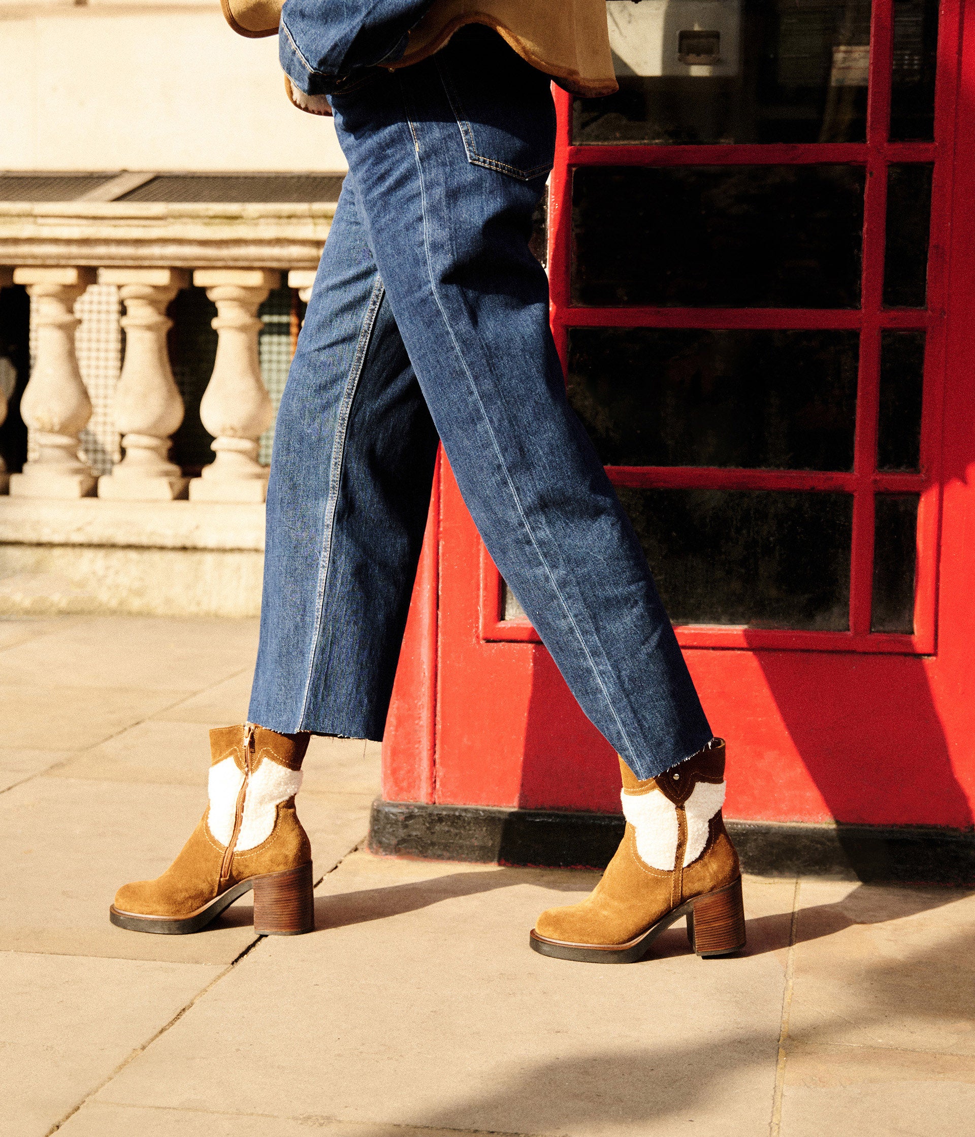Boots camel bi matiere Calamity