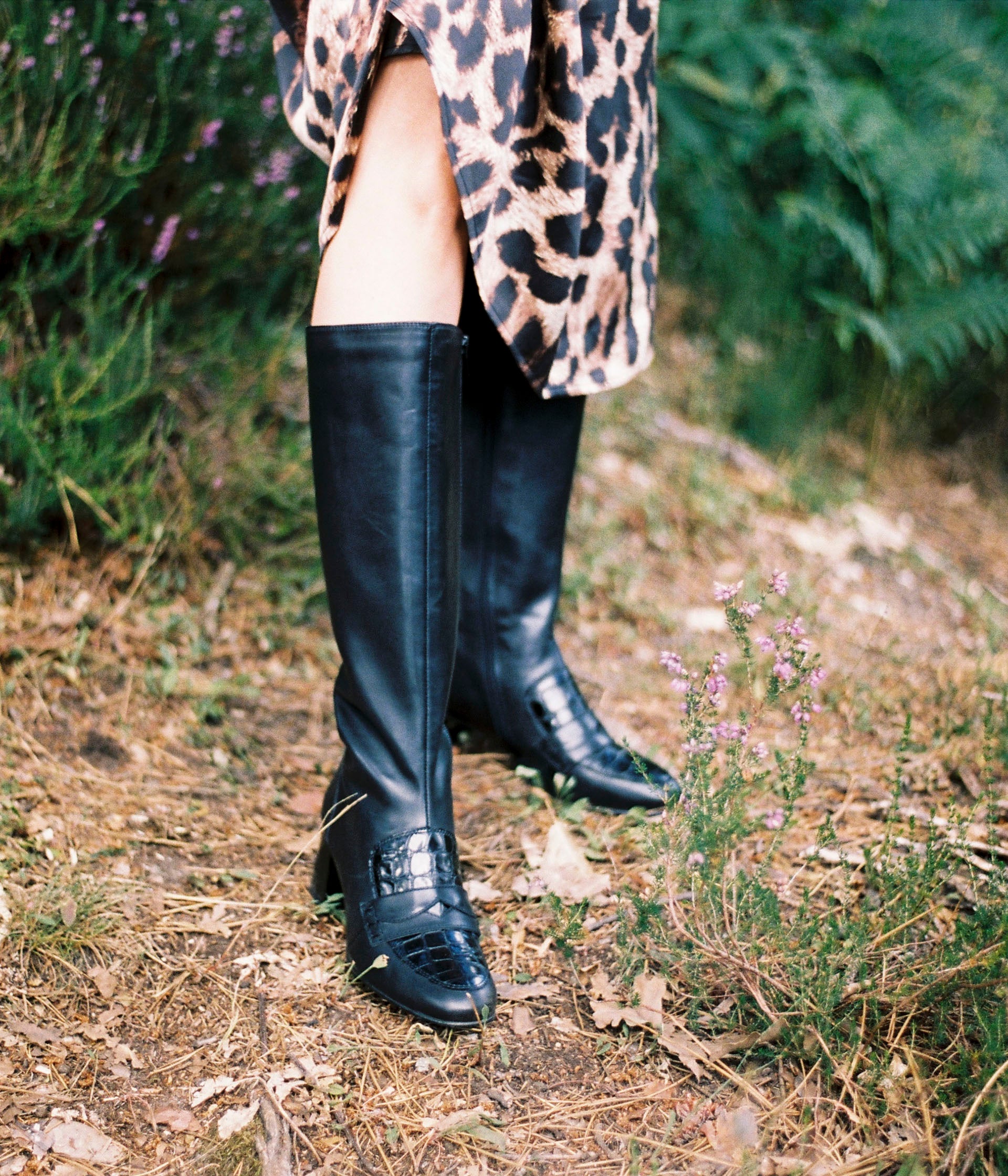 Bottes top vertes femme