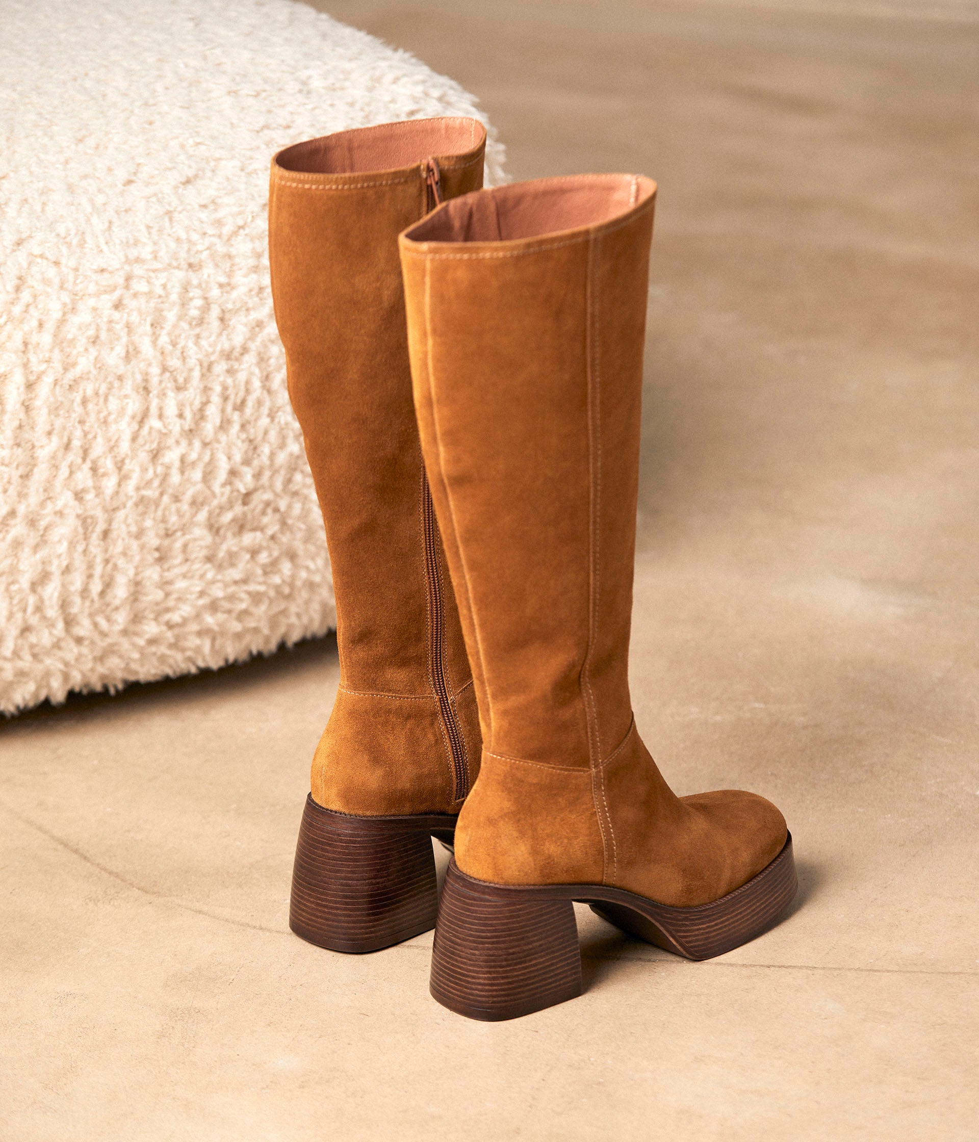 Bottes à talon camel shop