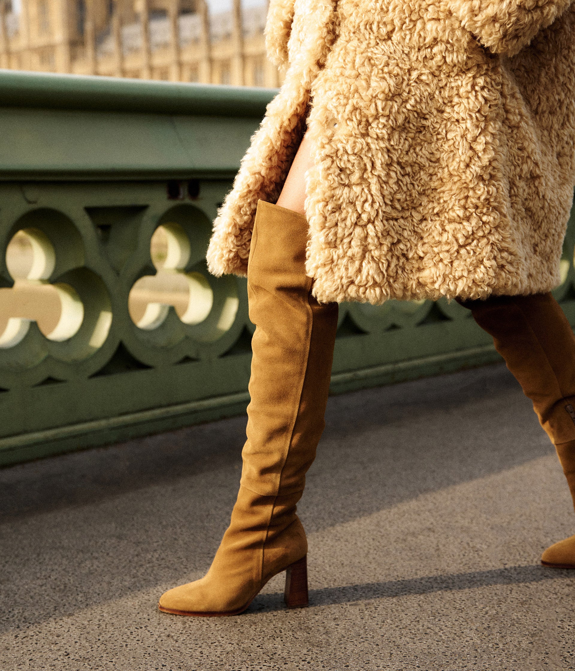 Cuissardes cuir camel shop