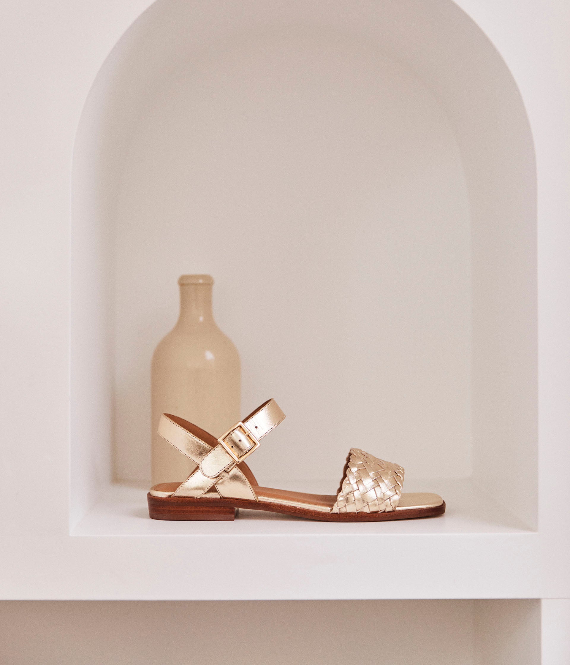 Sandales dorées top mellow yellow
