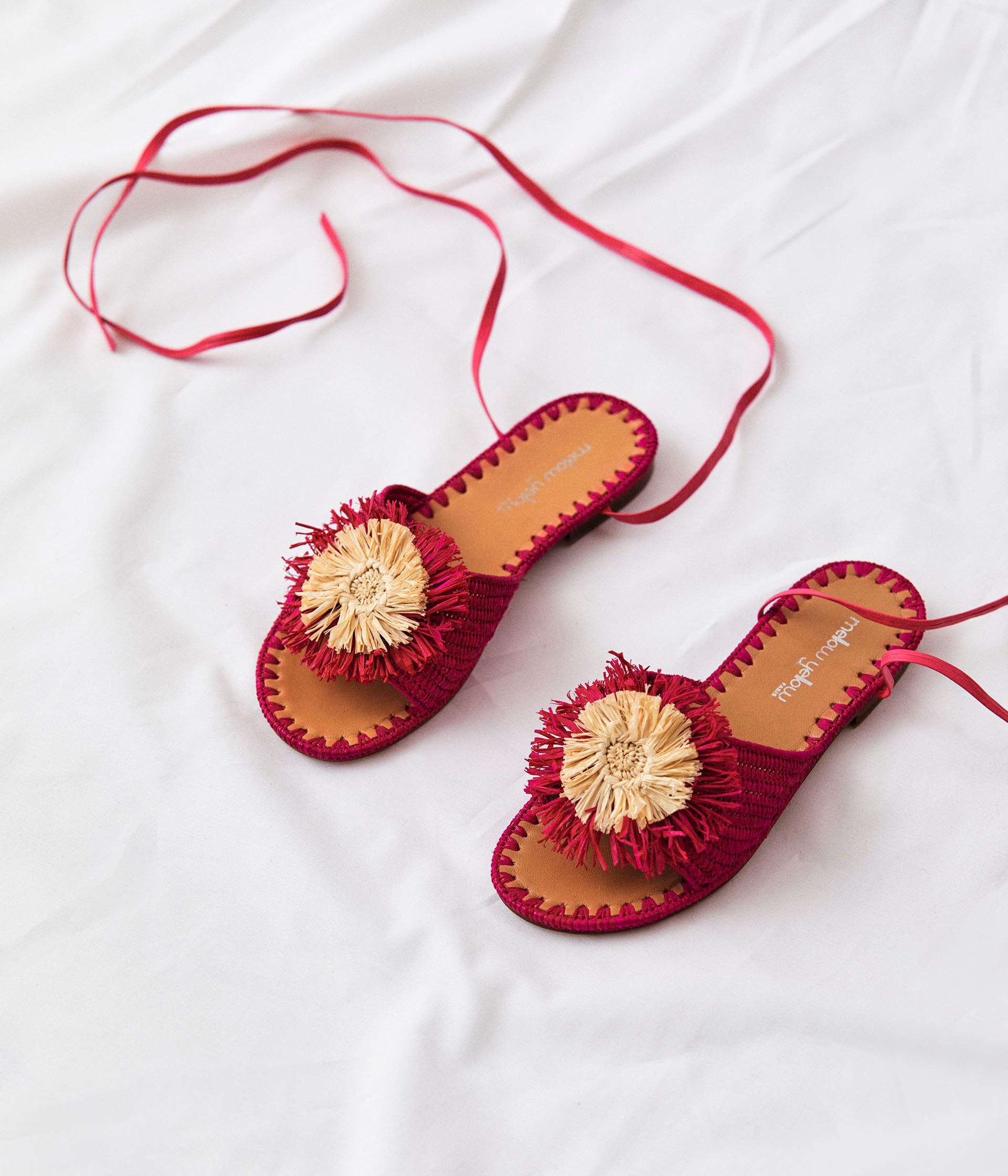 Sandales en raphia Emma Sandales Femme Mellow Yellow