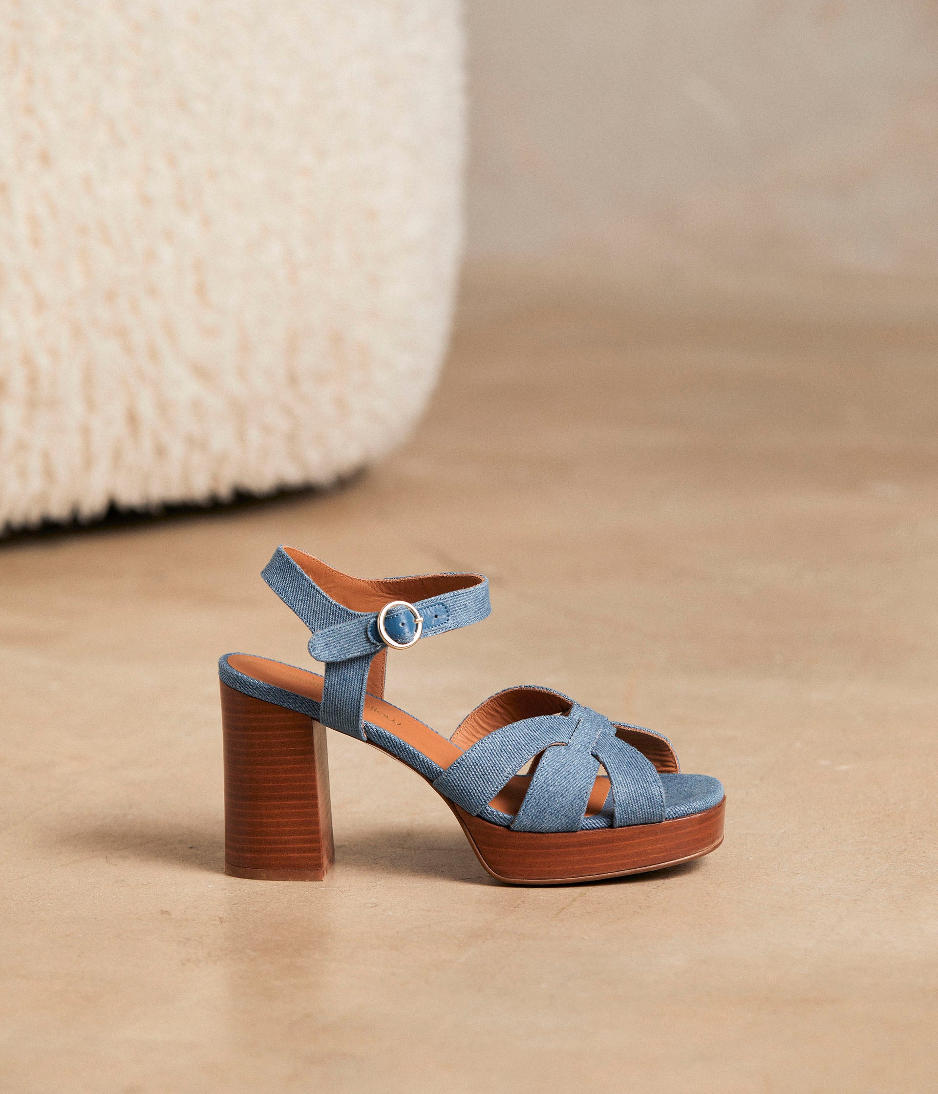 Sandales denim bleu Laure