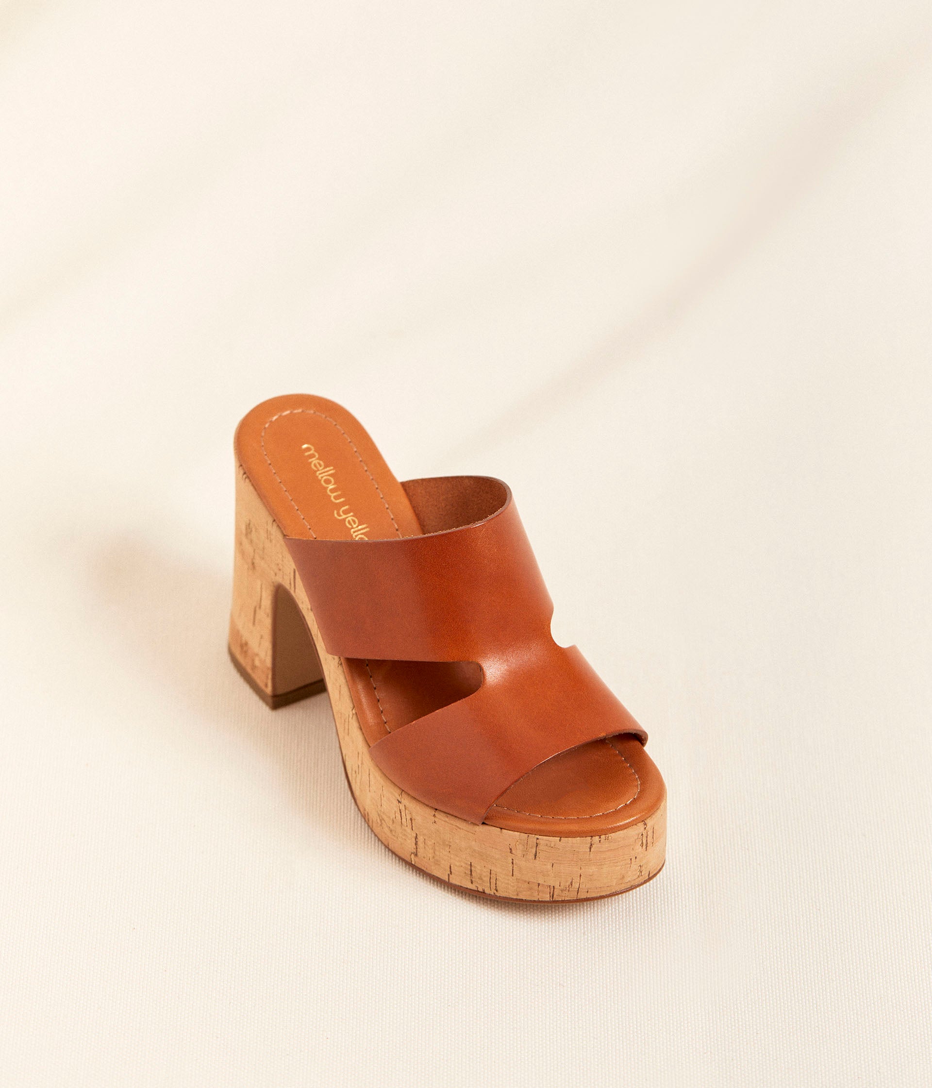 Mules compensees liege Sara Sandales Femme Mellow Yellow