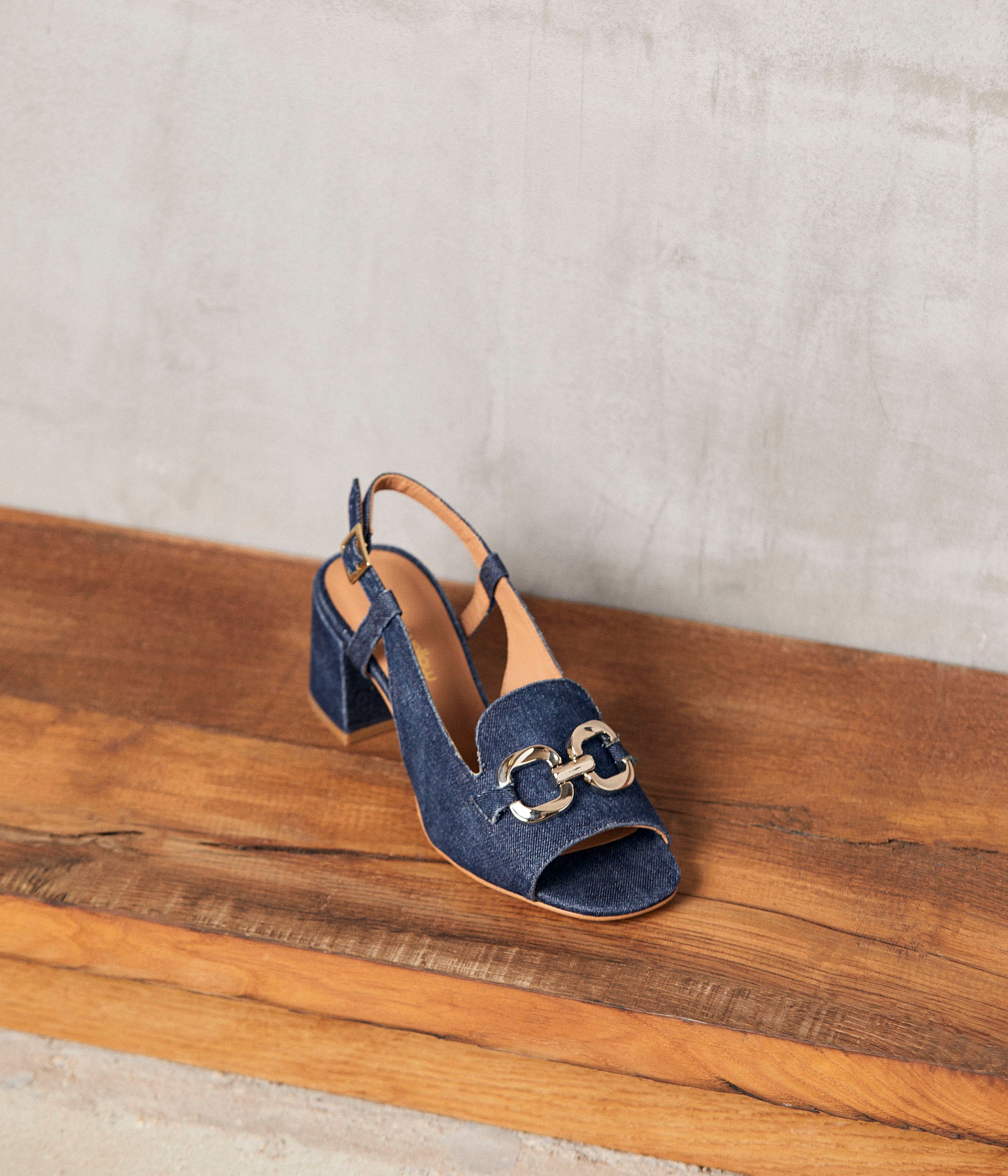 Sandales talon jean Devi