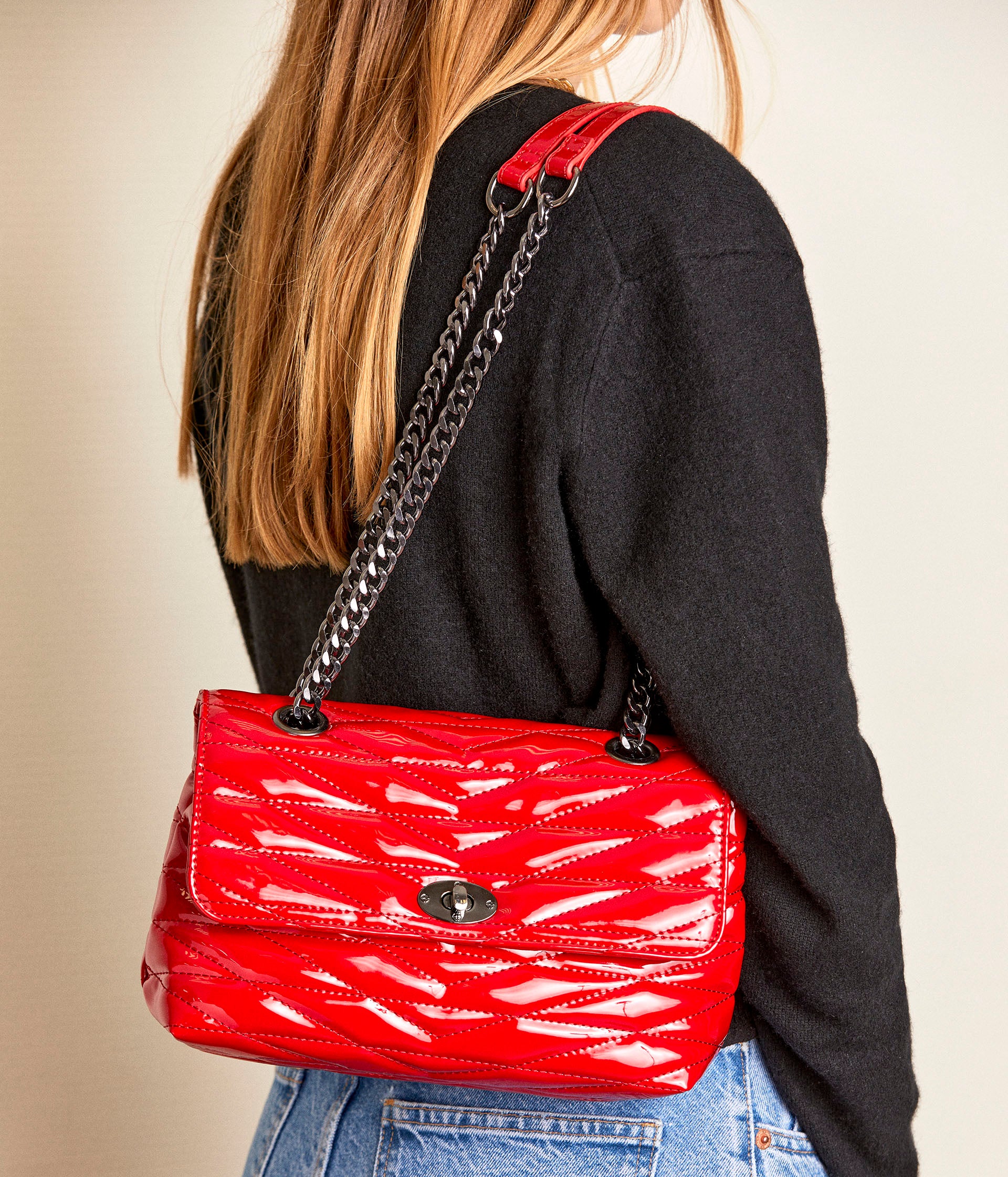 Sac matelassé deals rouge