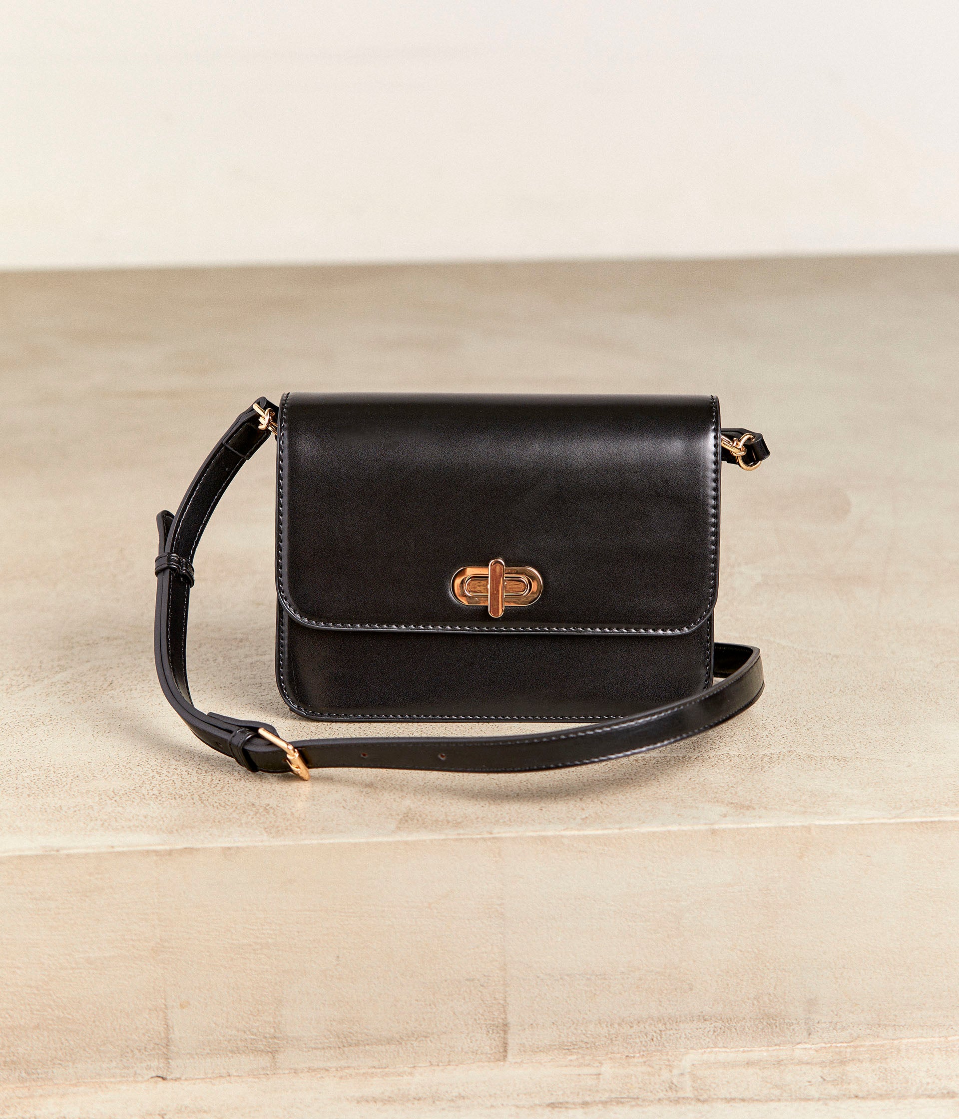 Sac noir cuir store bandoulière