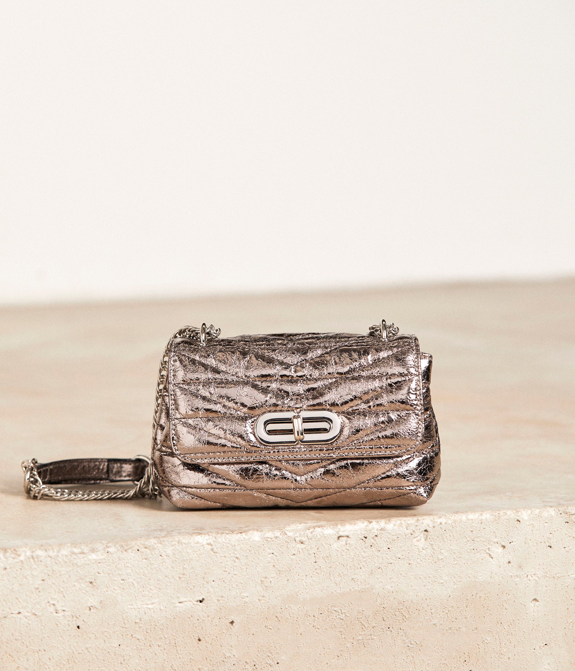 Sac deals cuir argent