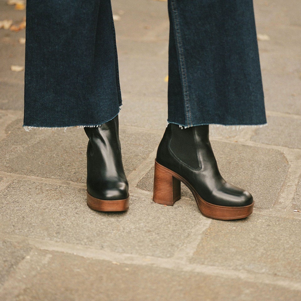 bottines noires mellow yellow